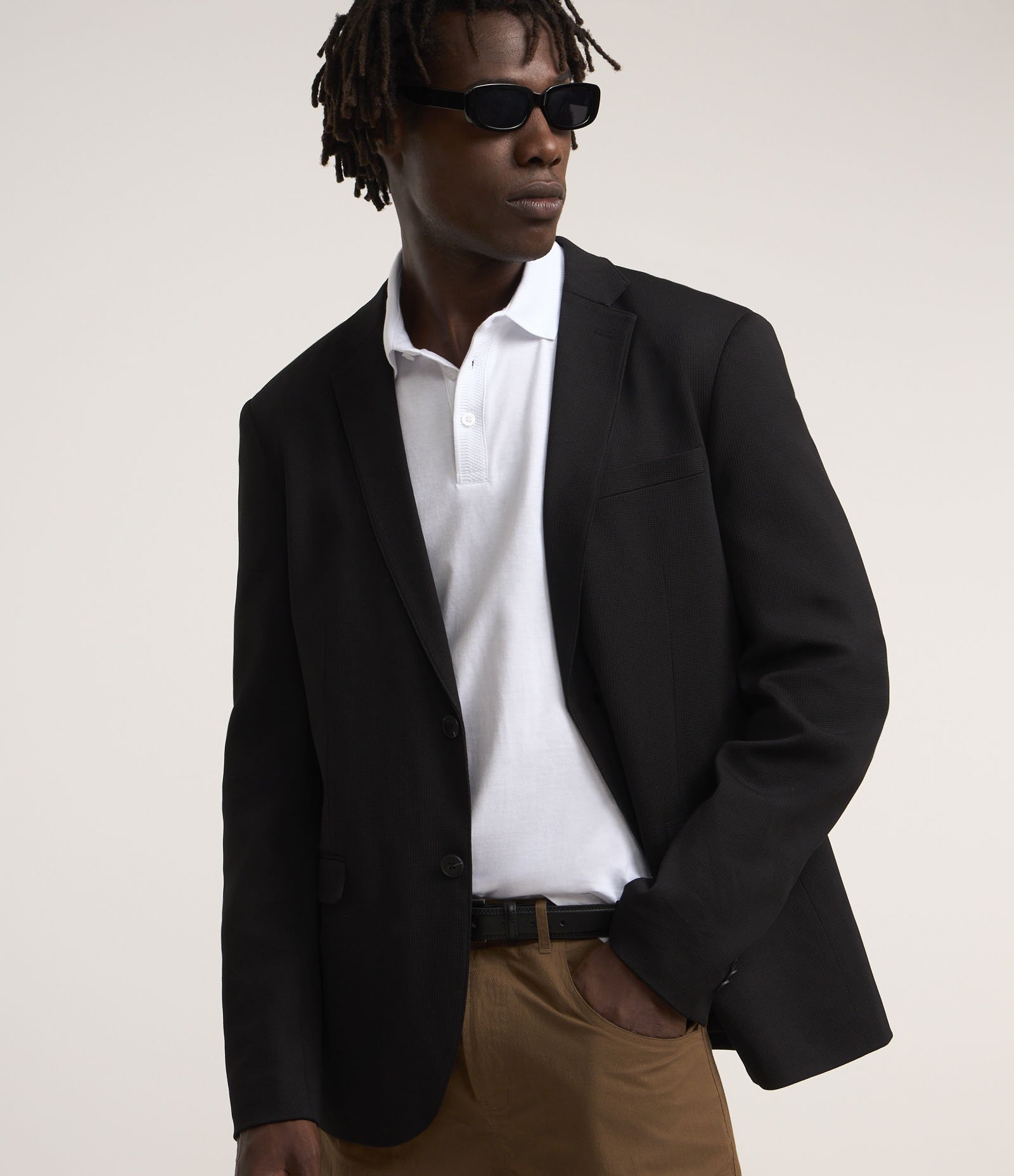 Polo Regular em Algodão Peruano com Detalhes Texturizados Branco 2