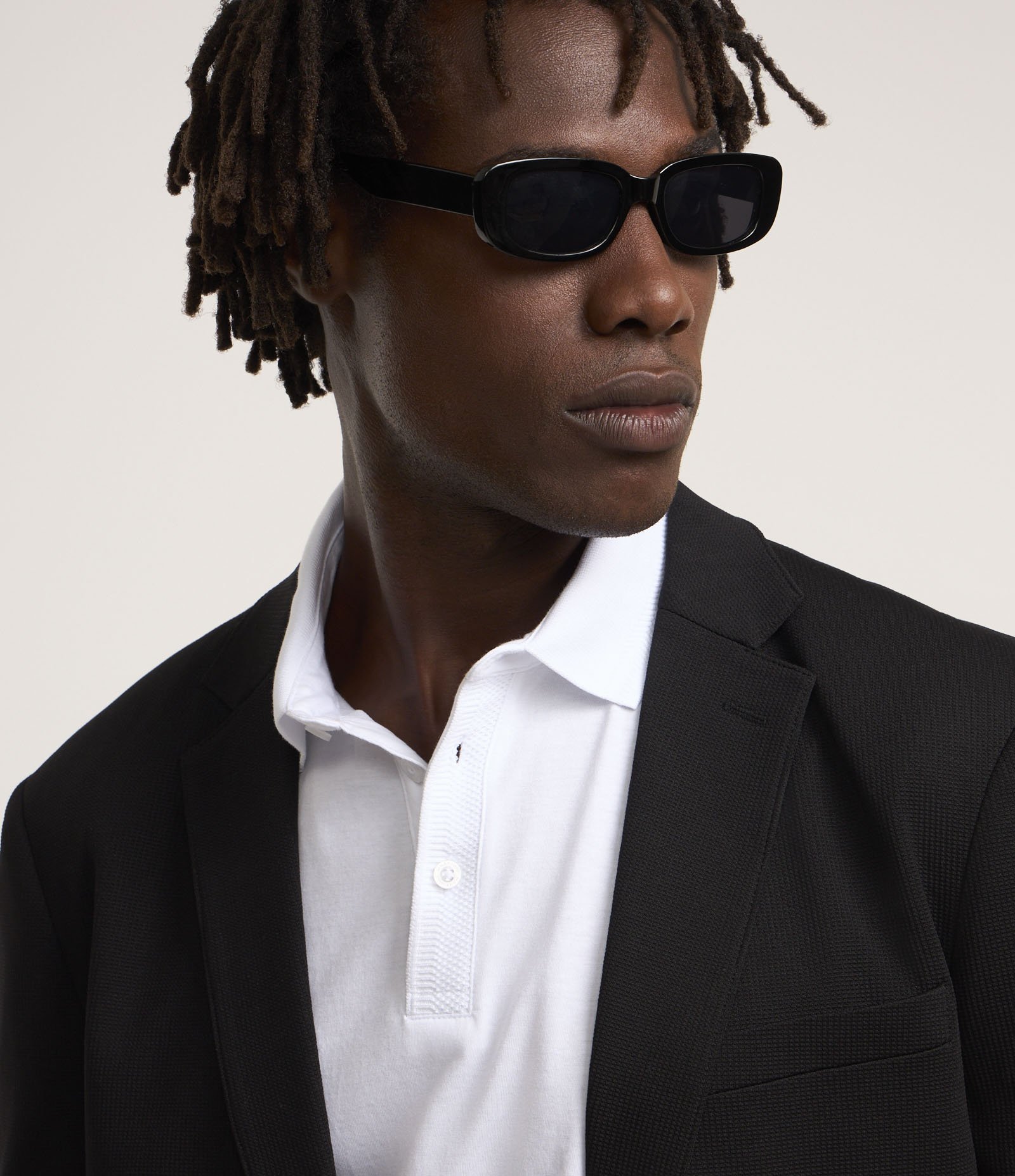 Polo Regular em Algodão Peruano com Detalhes Texturizados Branco 4