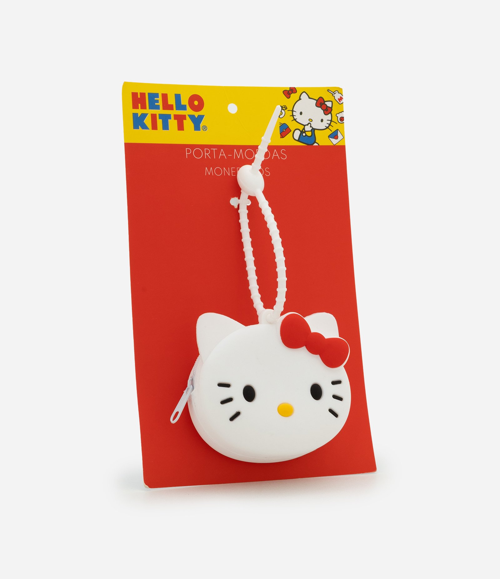 Nécessaire Porta Moedas em Silicone da Hello Kitty com Alça Branco 2