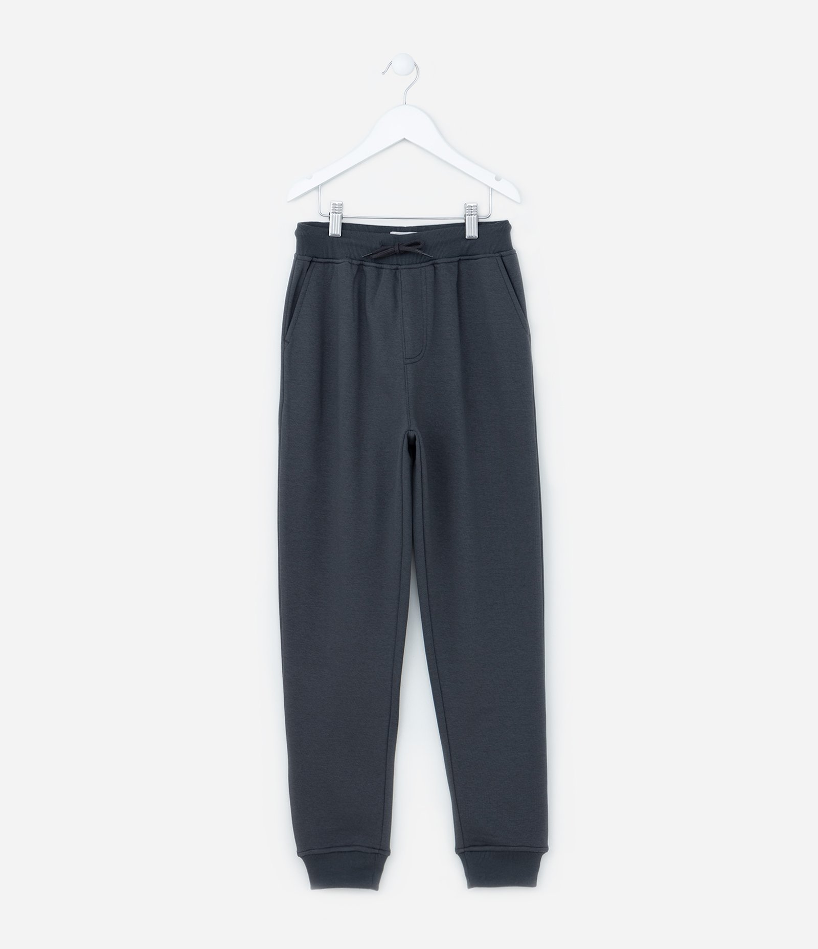 Calça Infantil em Moletom Básica - Tam 5 a 14 anos Cinza Escuro 1