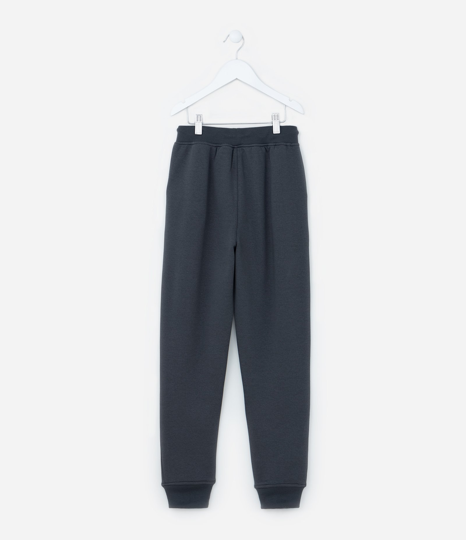 Calça Infantil em Moletom Básica - Tam 5 a 14 anos Cinza Escuro 2