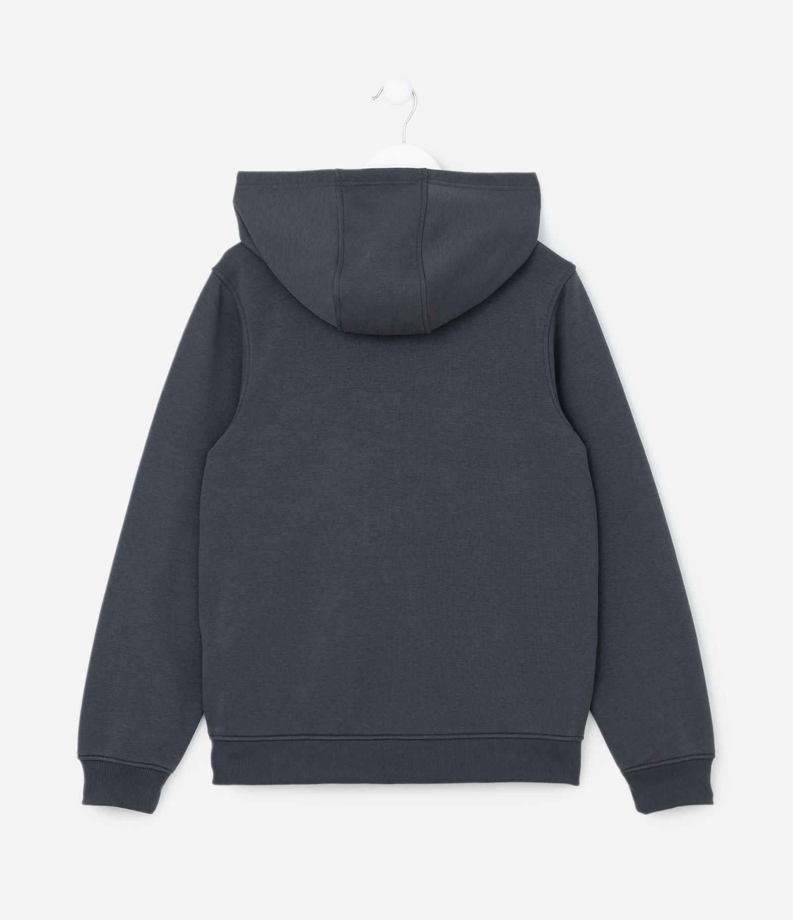 Jaqueta Infantil em Moletom com Capuz - Tam 5 a 14 anos Cinza Escuro 2