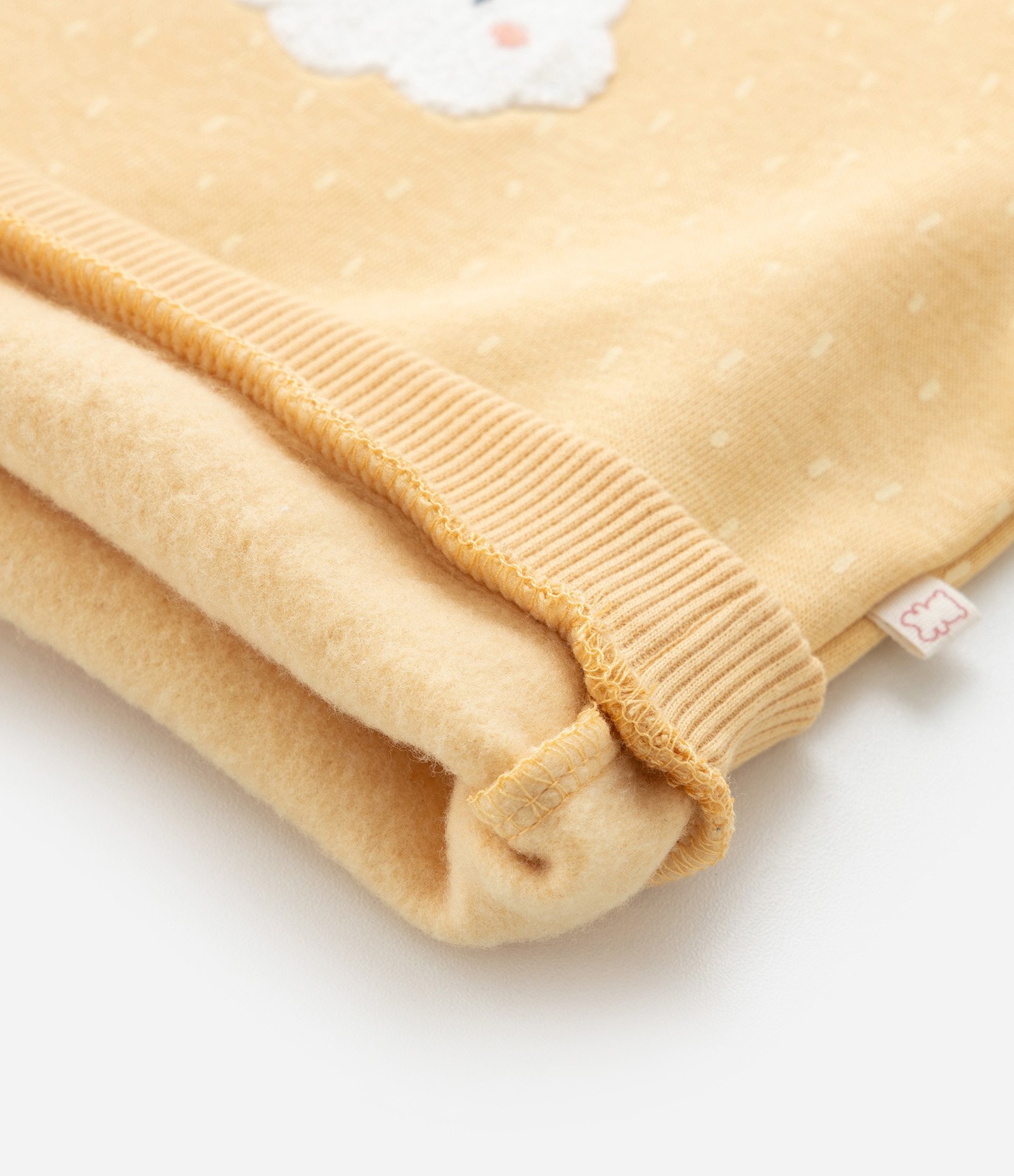 Casaco Infantil com Babadinho e Bordado Arco-Íris - Tam 0 a 18 meses Amarelo 4