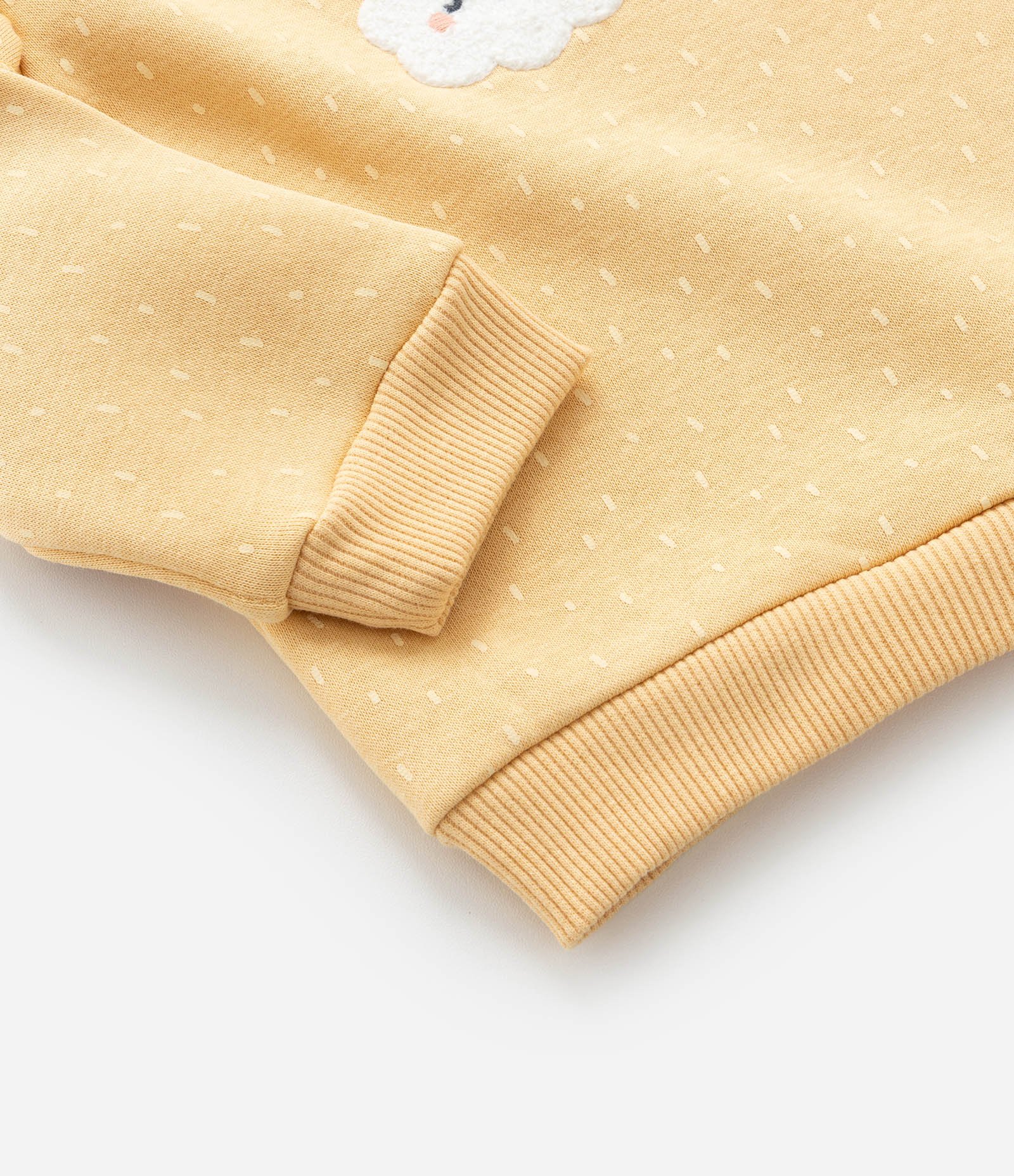 Casaco Infantil com Babadinho e Bordado Arco-Íris - Tam 0 a 18 meses Amarelo 6