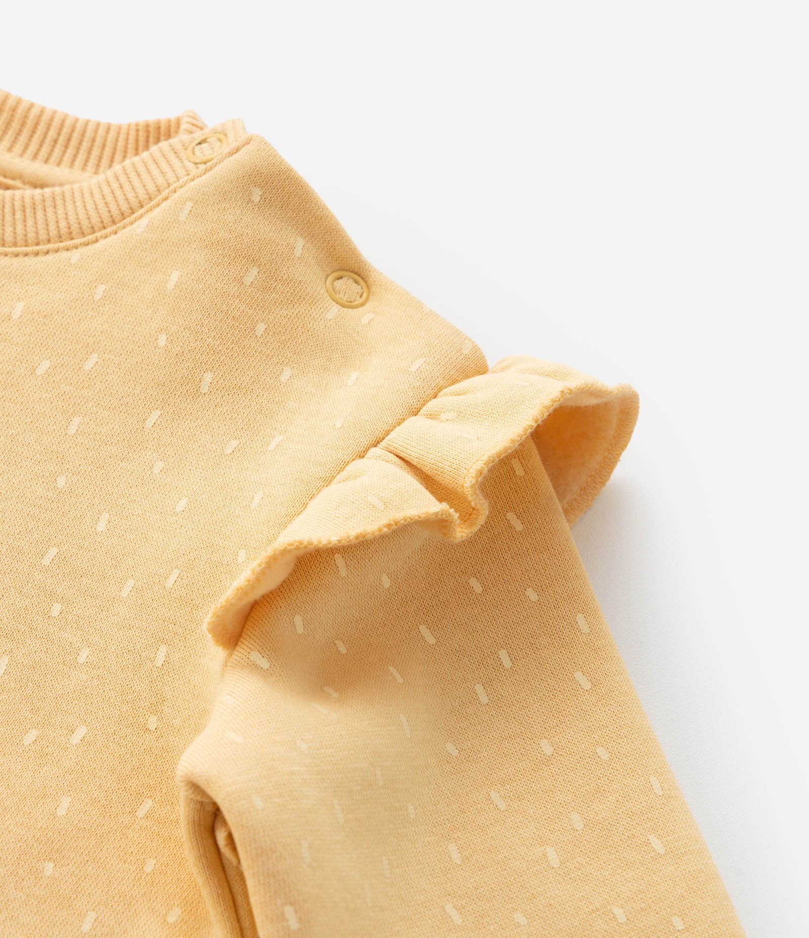 Casaco Infantil com Babadinho e Bordado Arco-Íris - Tam 0 a 18 meses Amarelo 7