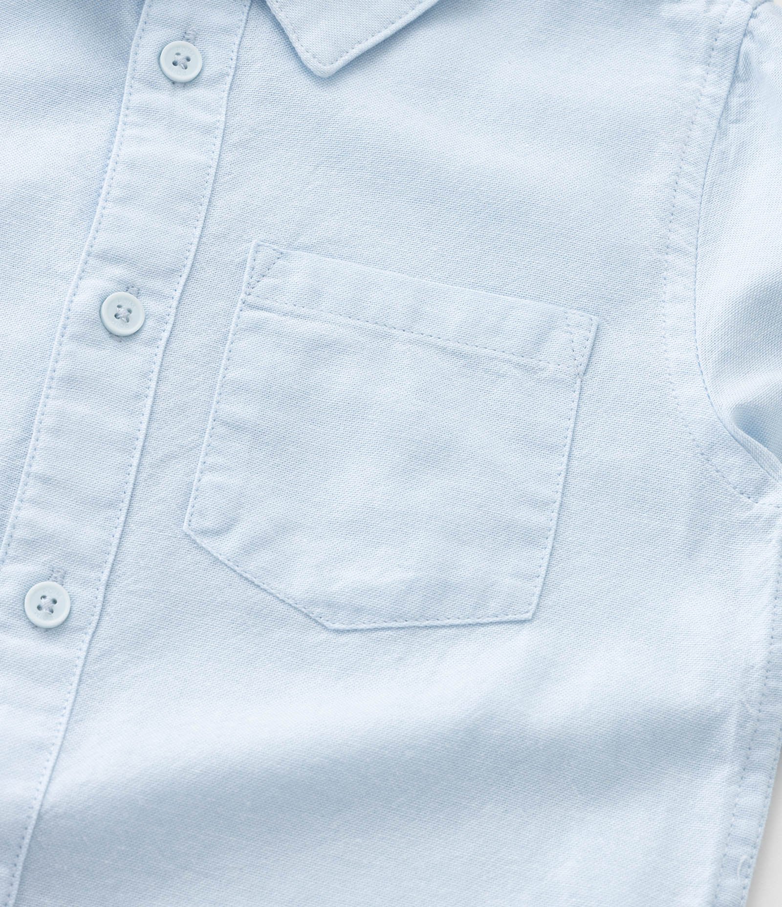 Camisa Básica Infantil em Oxford com Bolso - Tam 1 a 5/6 Anos Azul 6