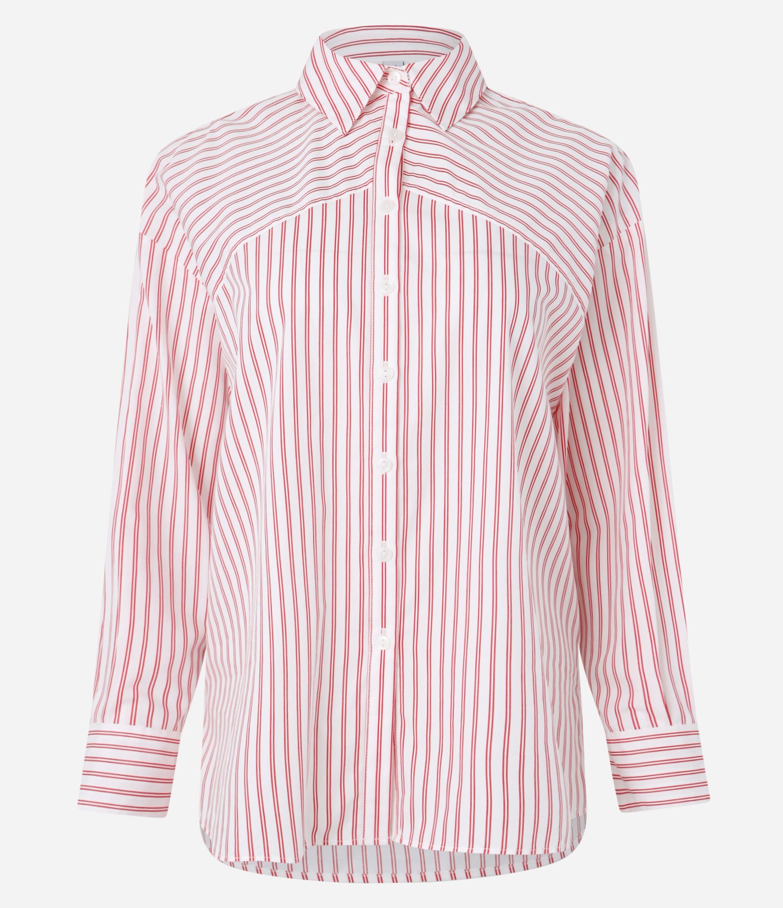 Camisa Oversized em Tricoline Listrada com Recorte nos Ombros 6