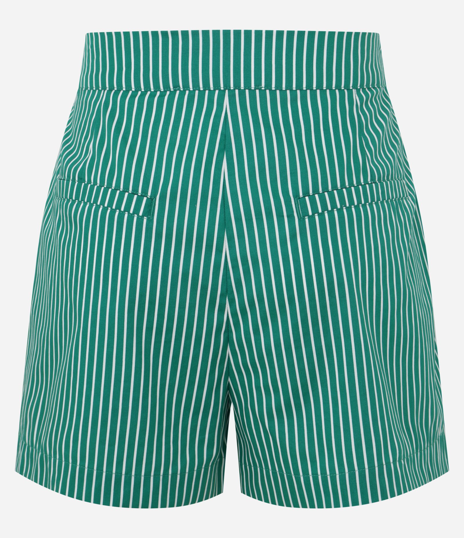 Short Regular em Tricoline com Listras e Pregas Verde 5