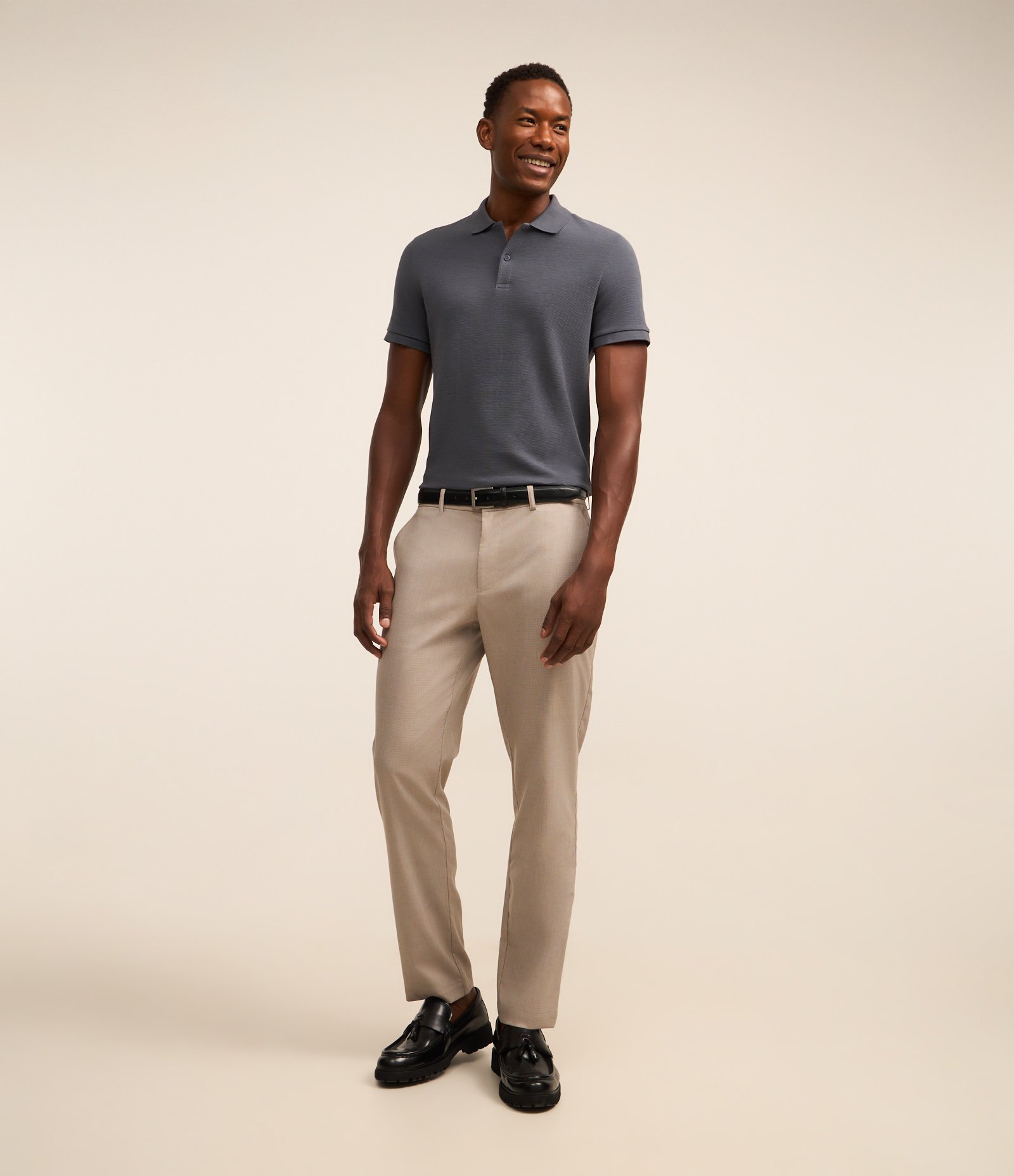 Camisa Polo Slim com Botões e Textura Canelada 2