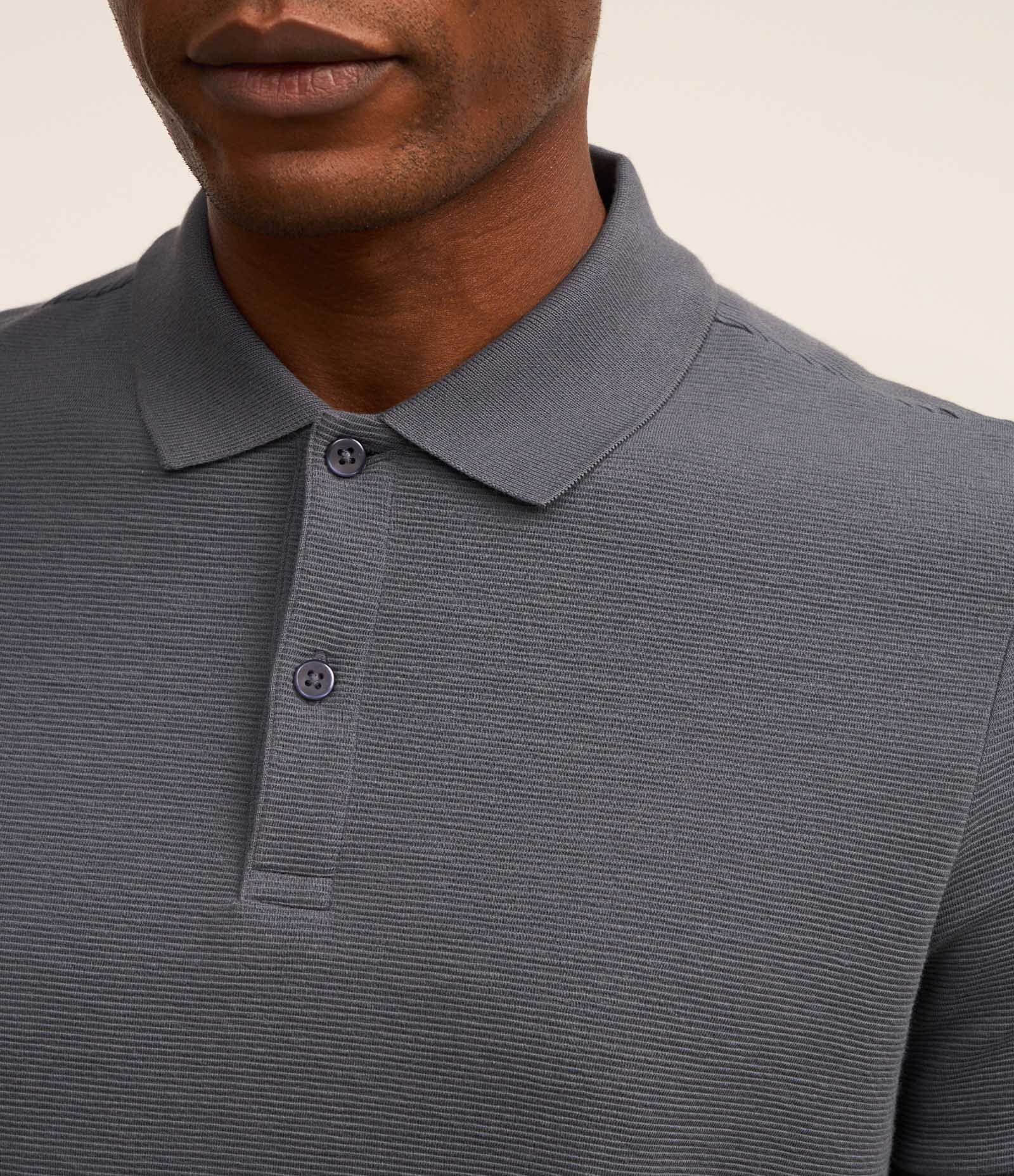 Camisa Polo Slim com Botões e Textura Canelada 3