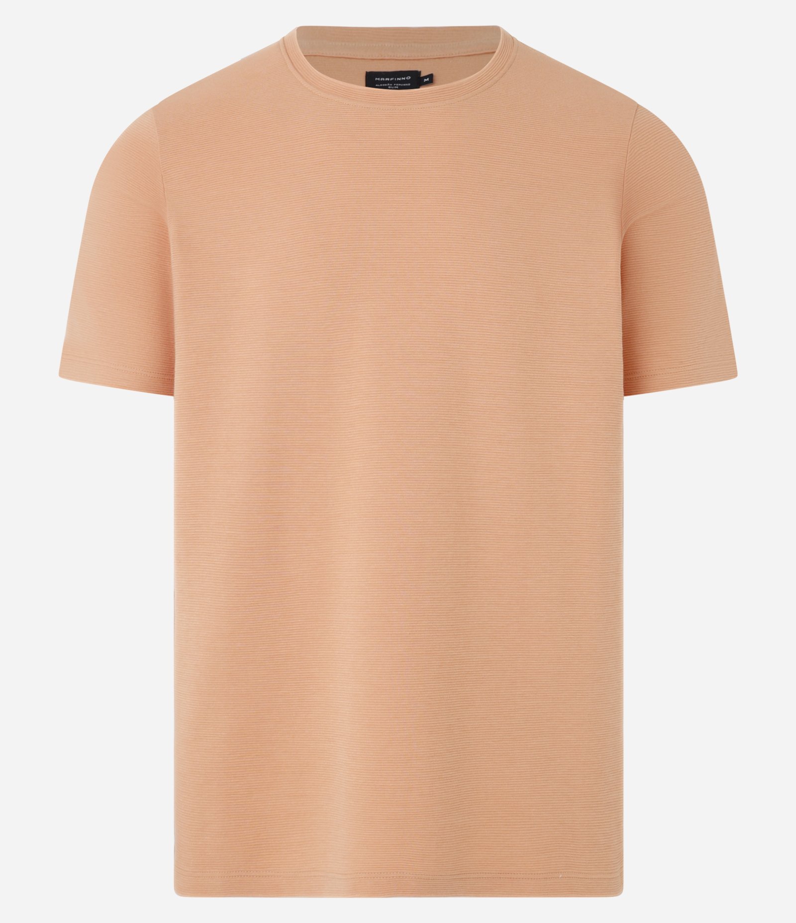 Camiseta Slim em Algodão Peruano com Textura Canelada Marrom Claro 6