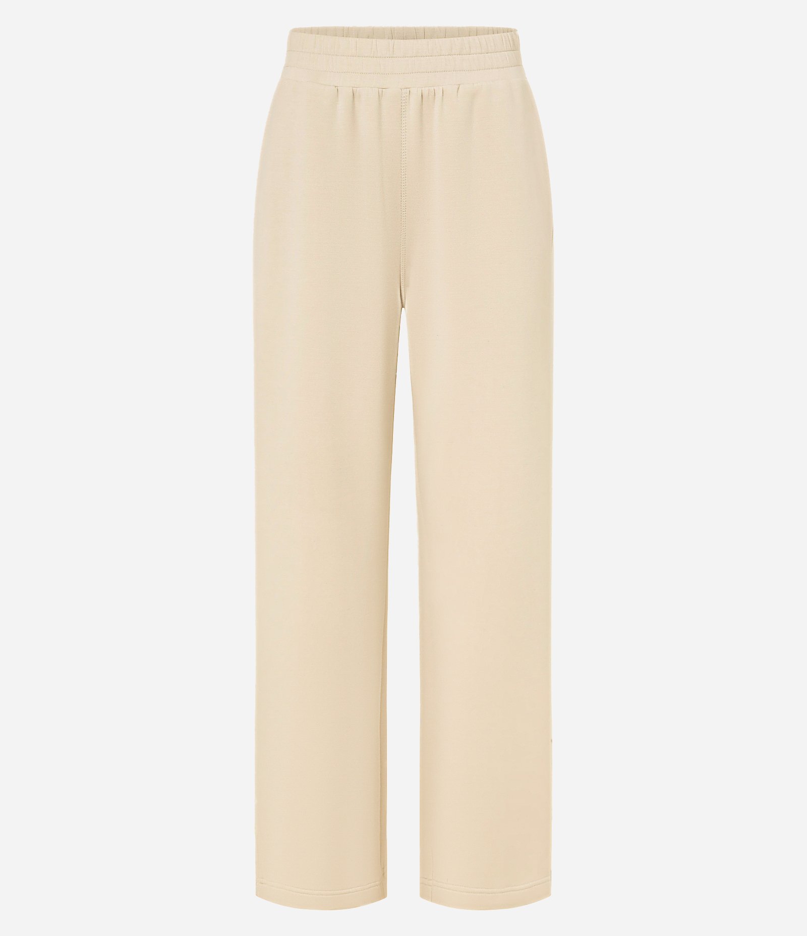 Calça Reta em Microfibra com Cós Elástico Off White 5