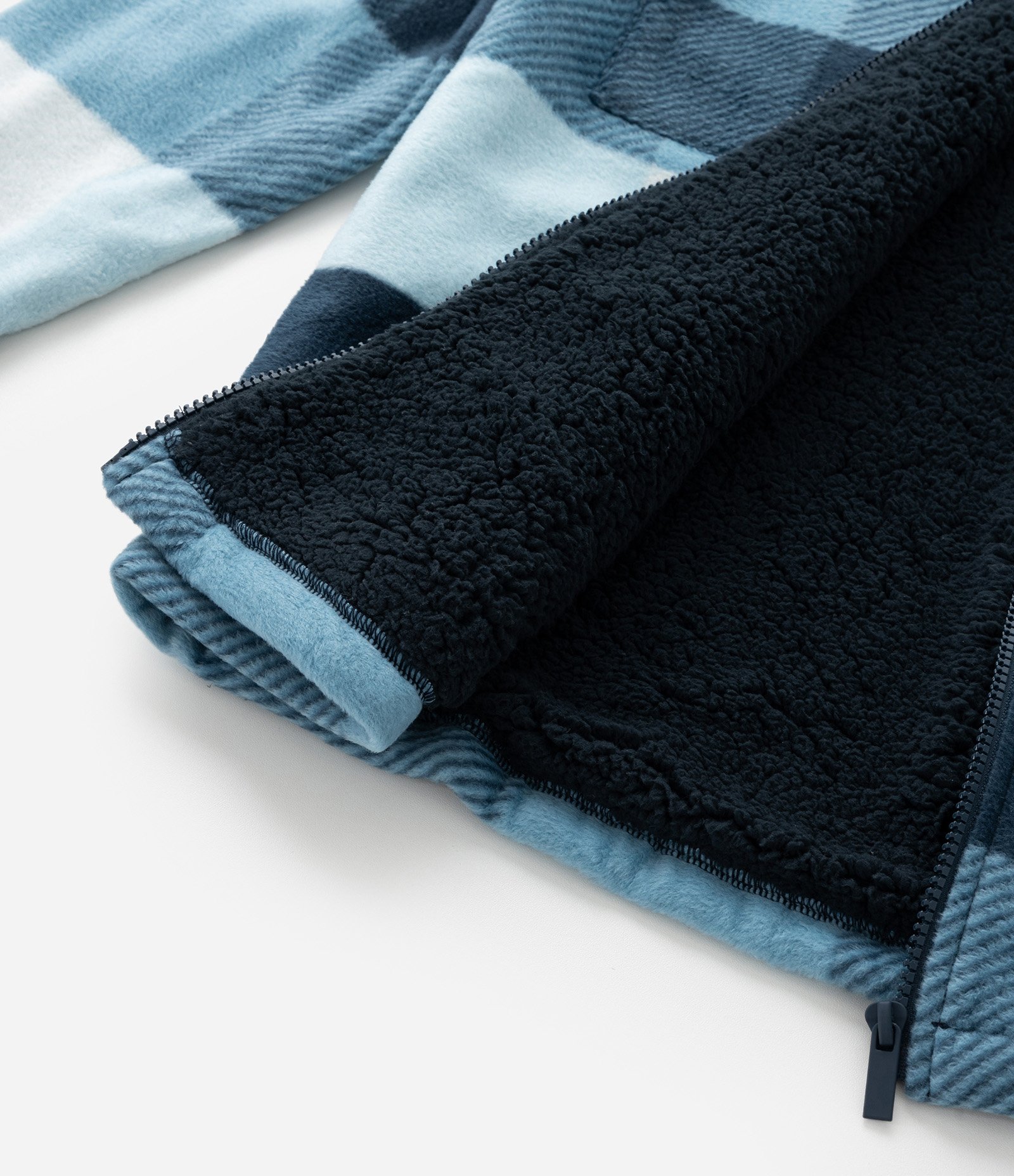 Camisa Infantil em Fleece Xadrez e Forro de Sherpa - Tam 5 a 14 anos Azul 8