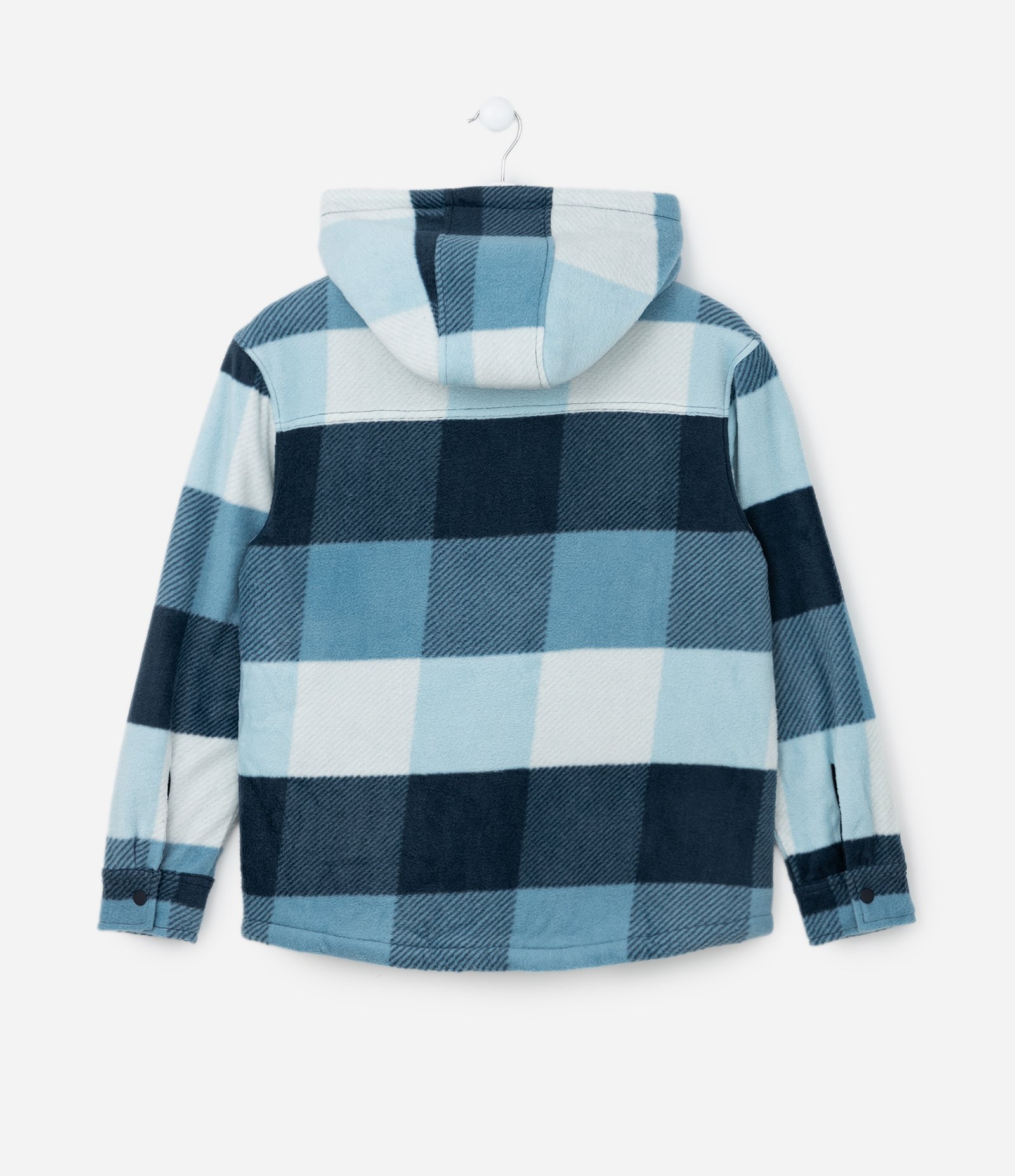 Camisa Infantil em Fleece Xadrez e Forro de Sherpa - Tam 5 a 14 anos Azul 2