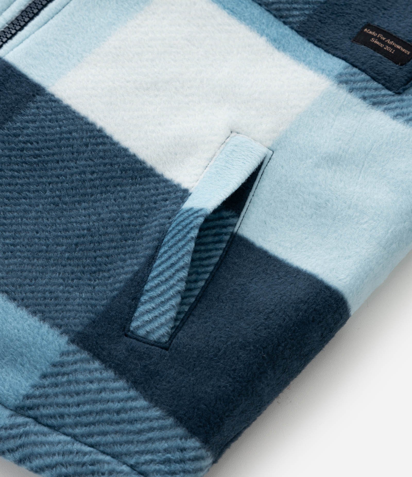 Camisa Infantil em Fleece Xadrez e Forro de Sherpa - Tam 5 a 14 anos Azul 5