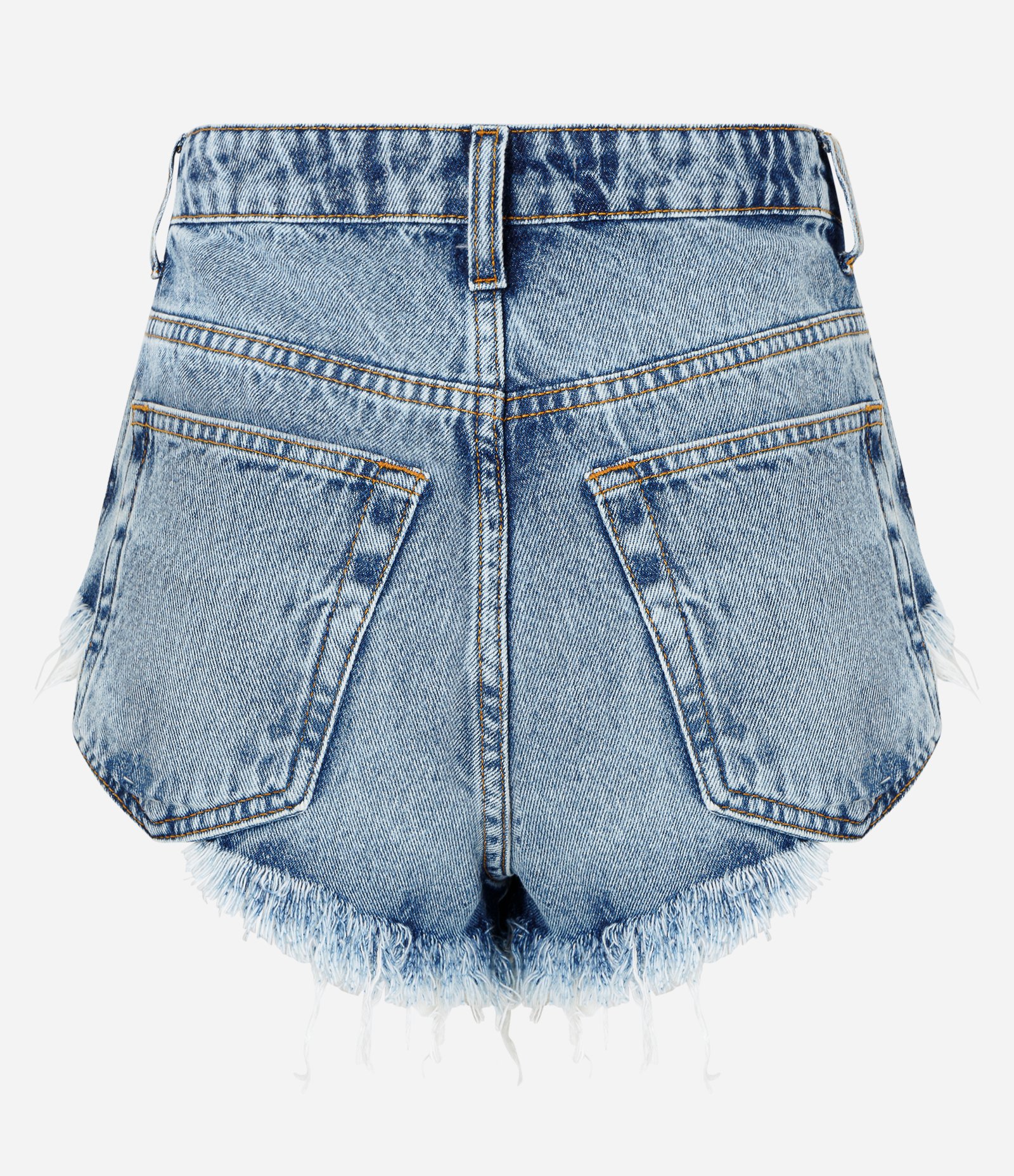 Short Curto em Jeans com Barra Desfiada Azul 6