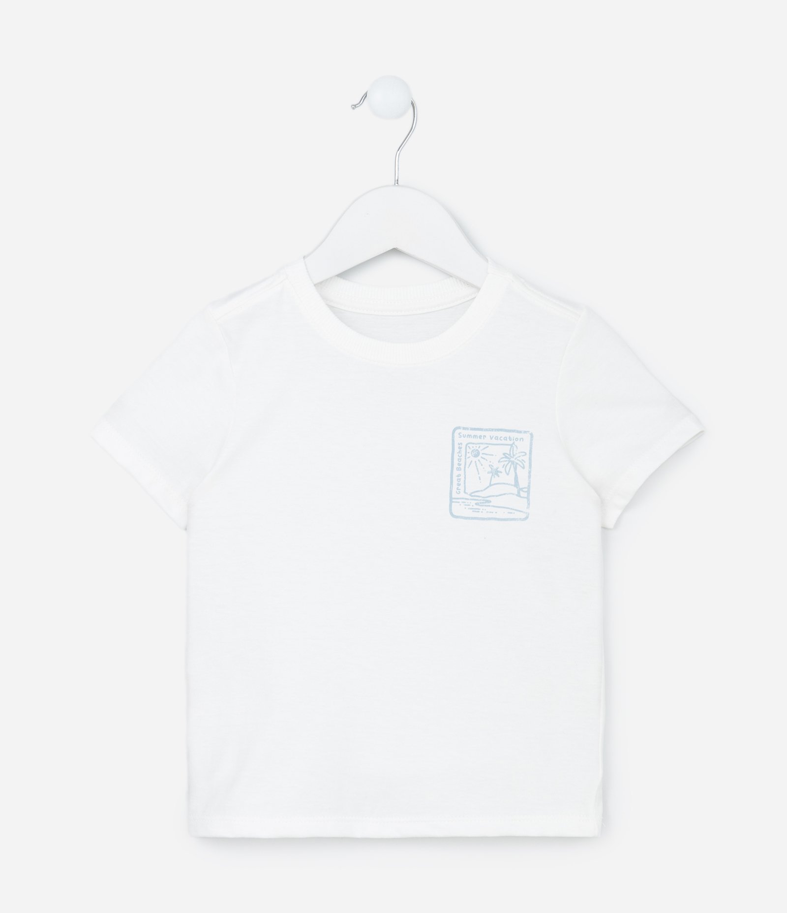 Conjunto Infantil com Estampa Listrada - Tam 1 a 5 Anos Branco/Bege 2