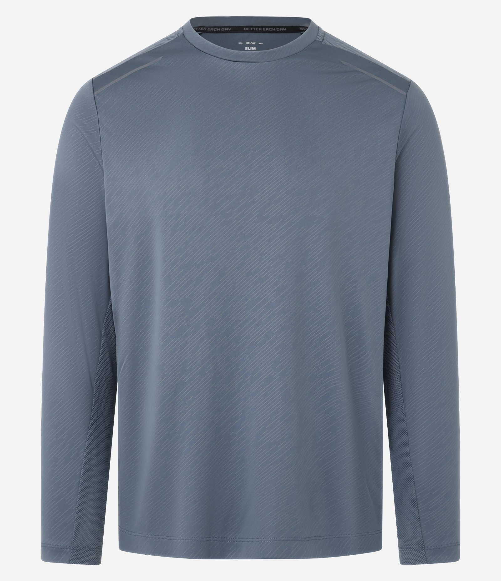 Camiseta Esportiva com Estampa Riscada com Proteção UV Cinza 4