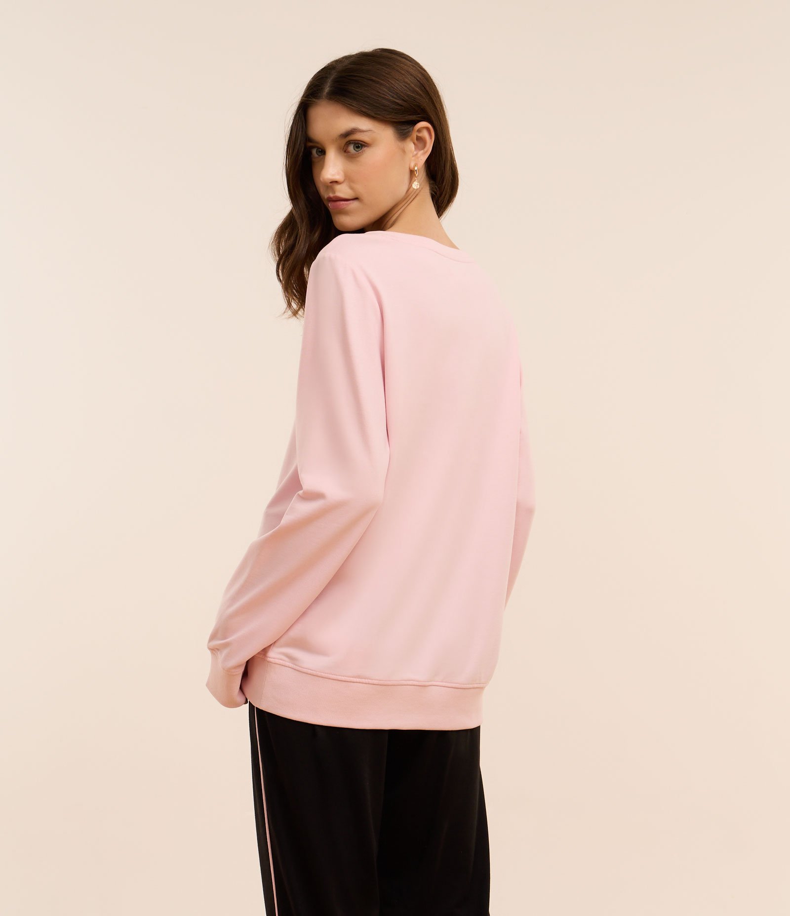 Blusa de Pijama em Algodão com Estampa Day Off Rosa 3