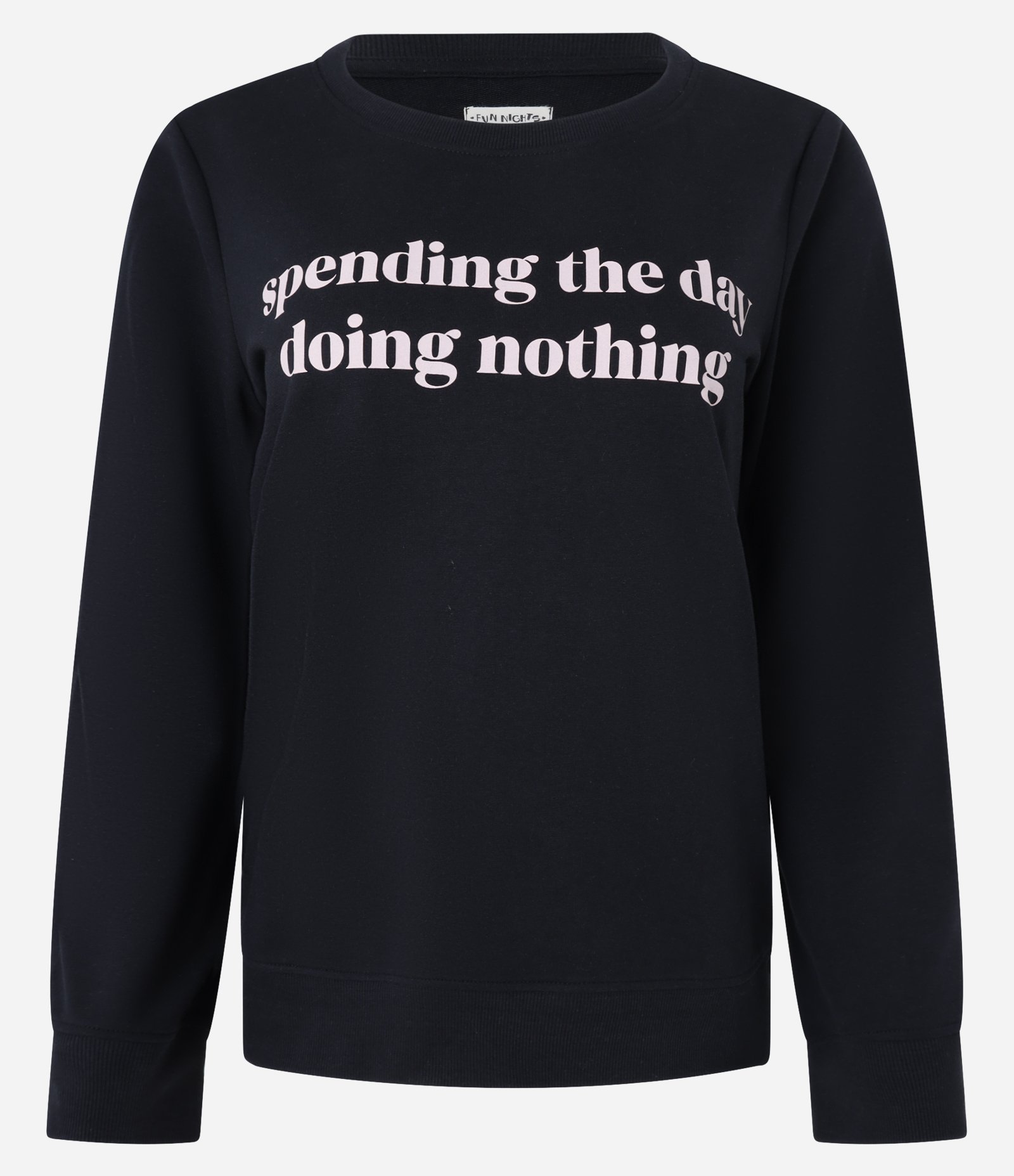 Blusa de Pijama em Algodão com Estampa Doing Nothing Preto 4