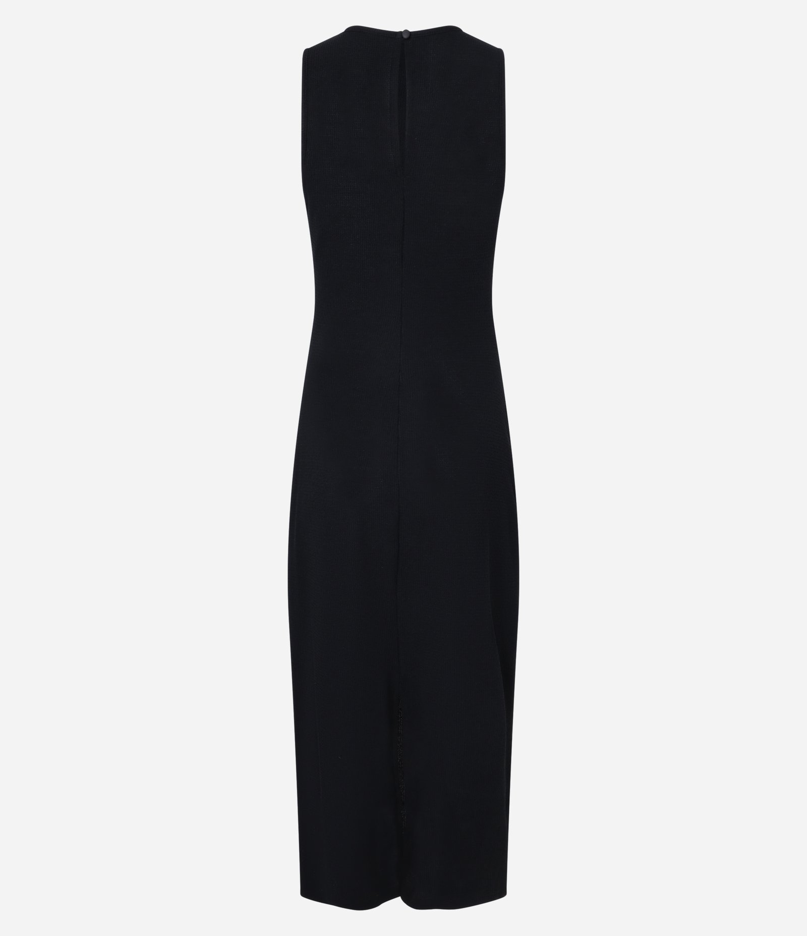 Vestido New Midi Texturizado com Decote Halter e Recorte Gota Preto 8