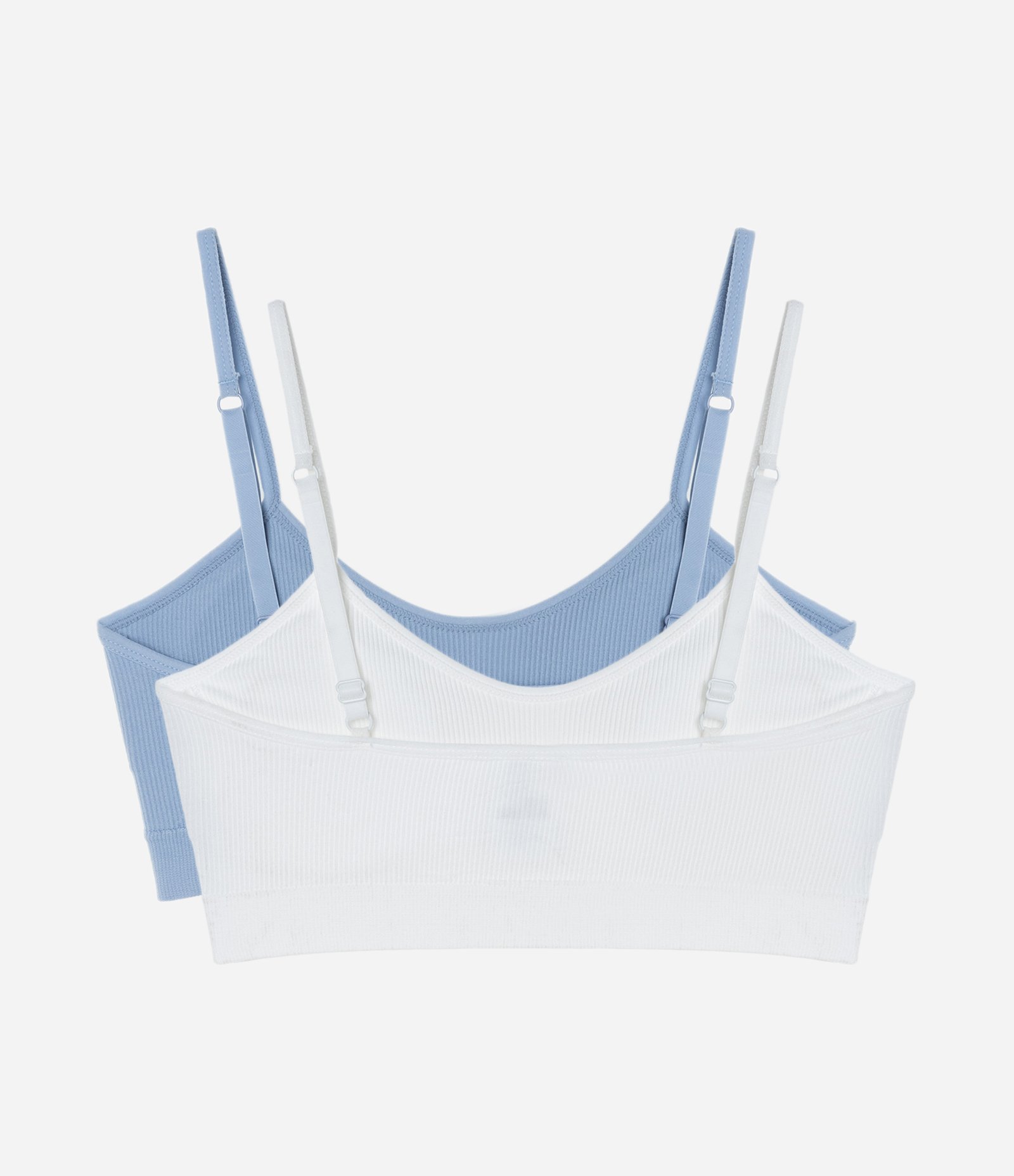 Kit 02 Sutiãs Triângulo em Poliamida Seamless Branco/Azul 2