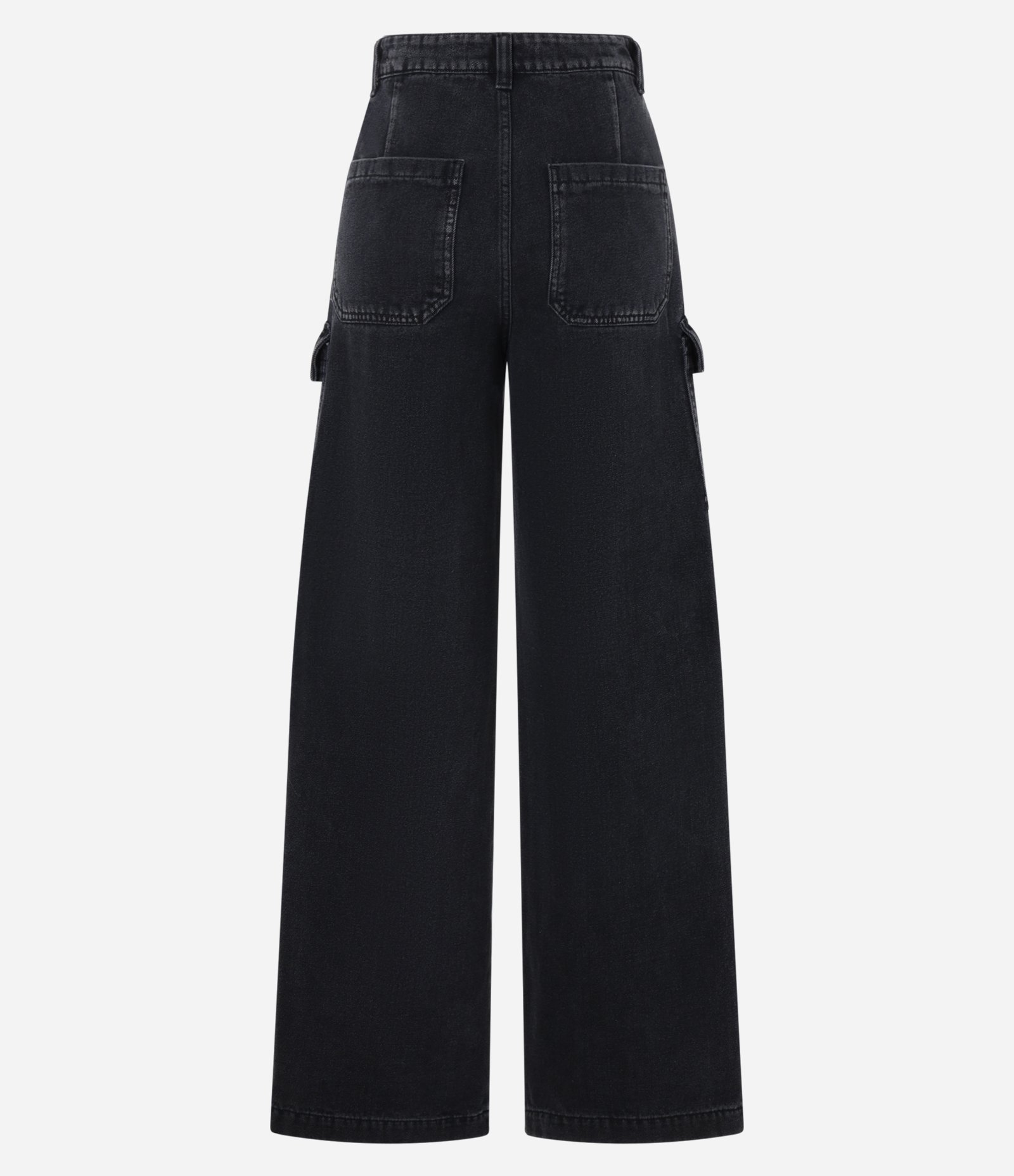 Calça Wide Leg em Jeans com Bolso Cargo Preto 7