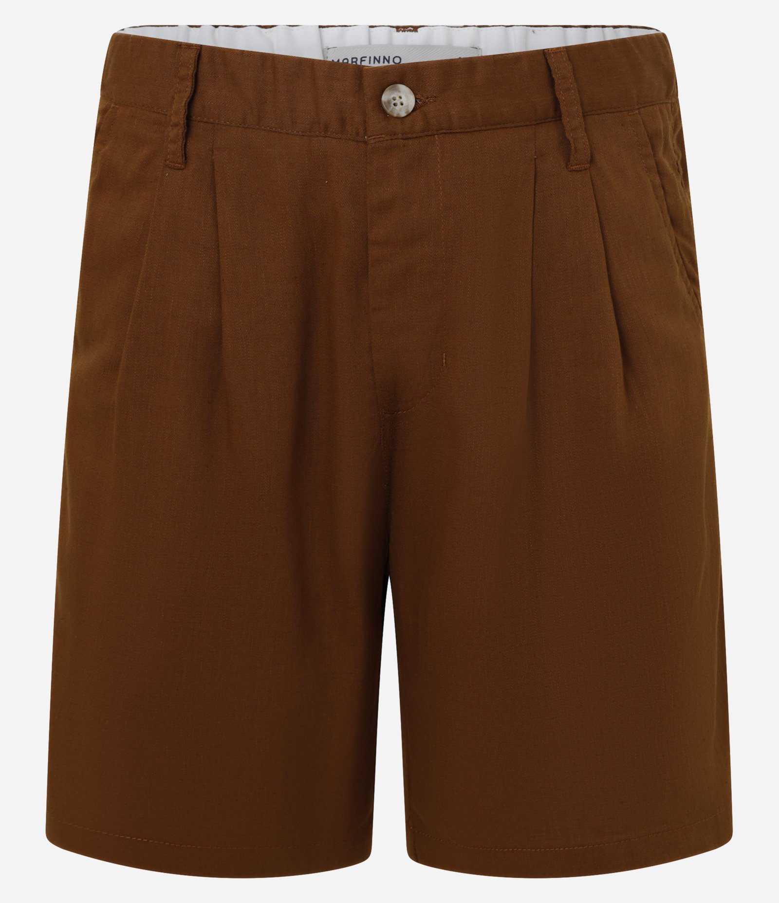 Bermuda em Alfaiataria com Elástico no Cós e Pregas Marrom 6