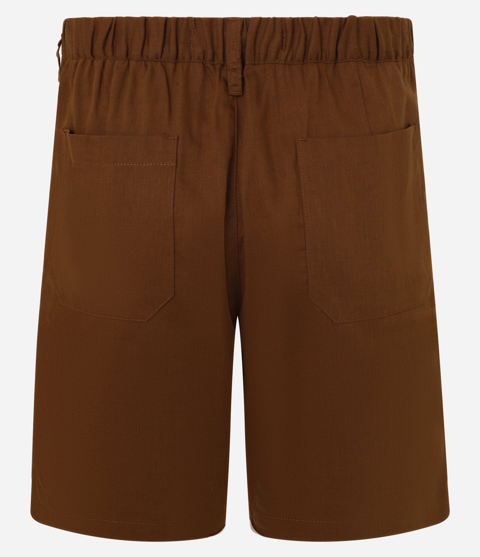 Bermuda em Alfaiataria com Elástico no Cós e Pregas Marrom 7