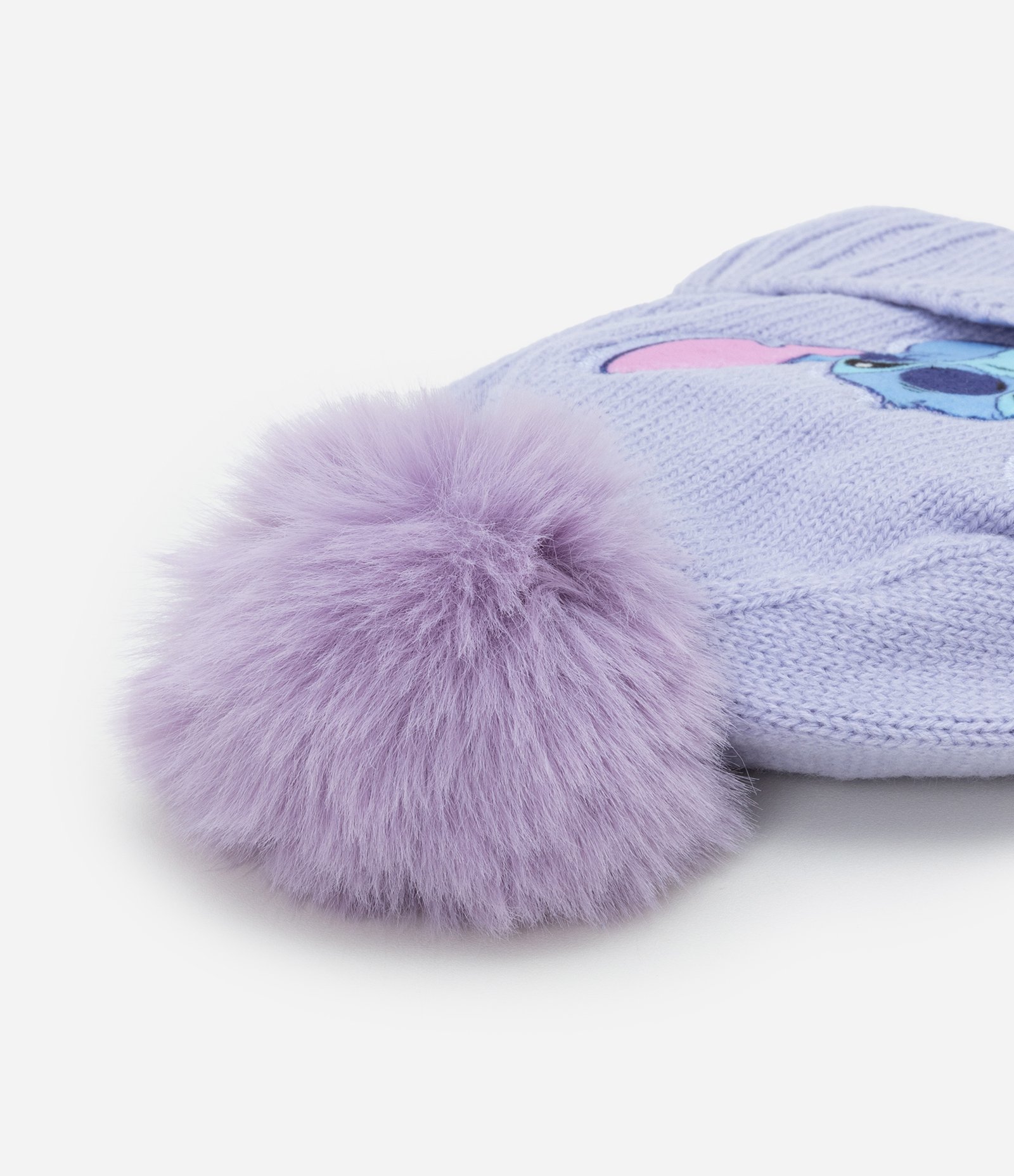 Touca Infantil com Pompom e Bordado Stitch - Tam Único Lilás 3