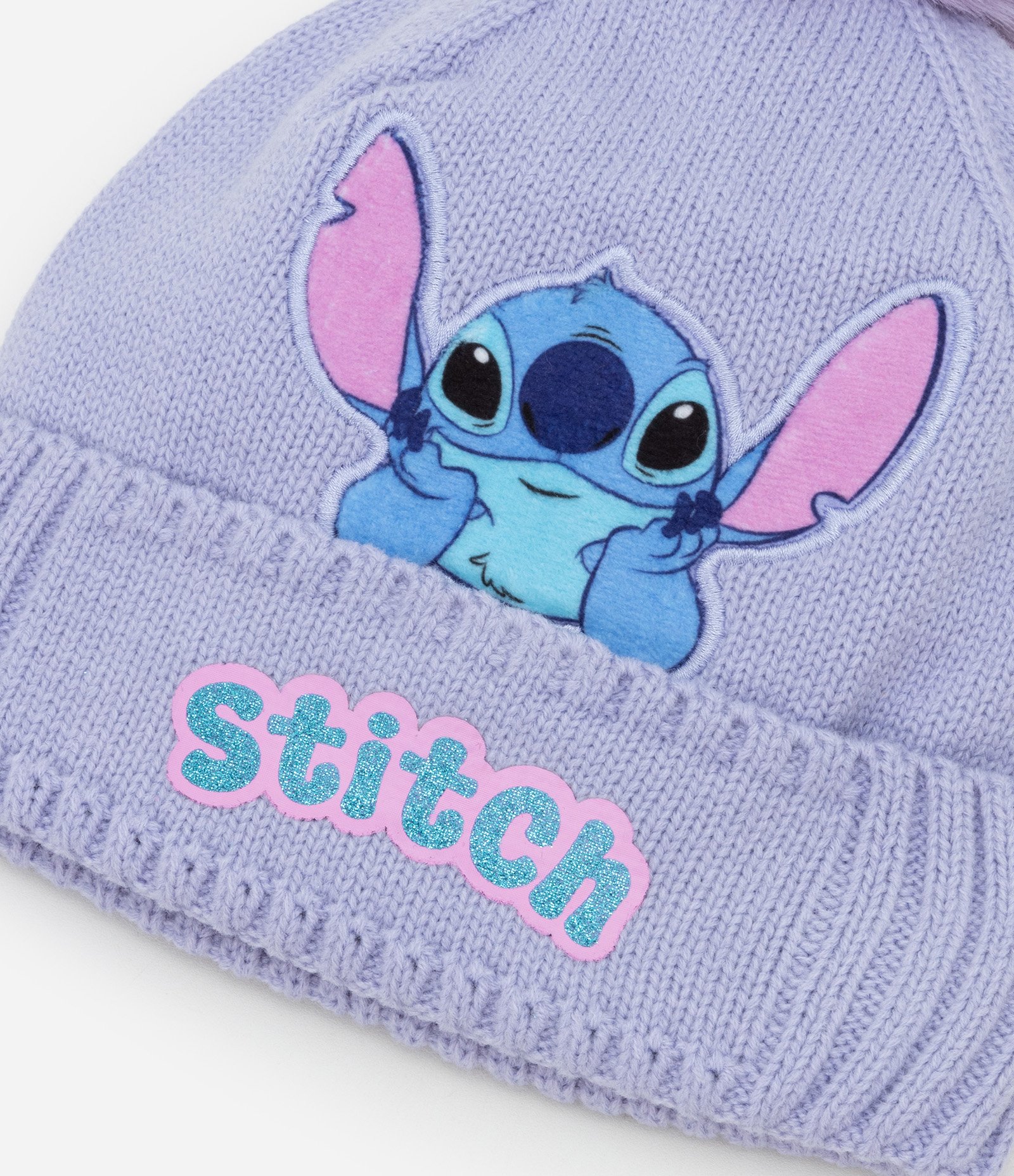 Touca Infantil com Pompom e Bordado Stitch - Tam Único Lilás 4