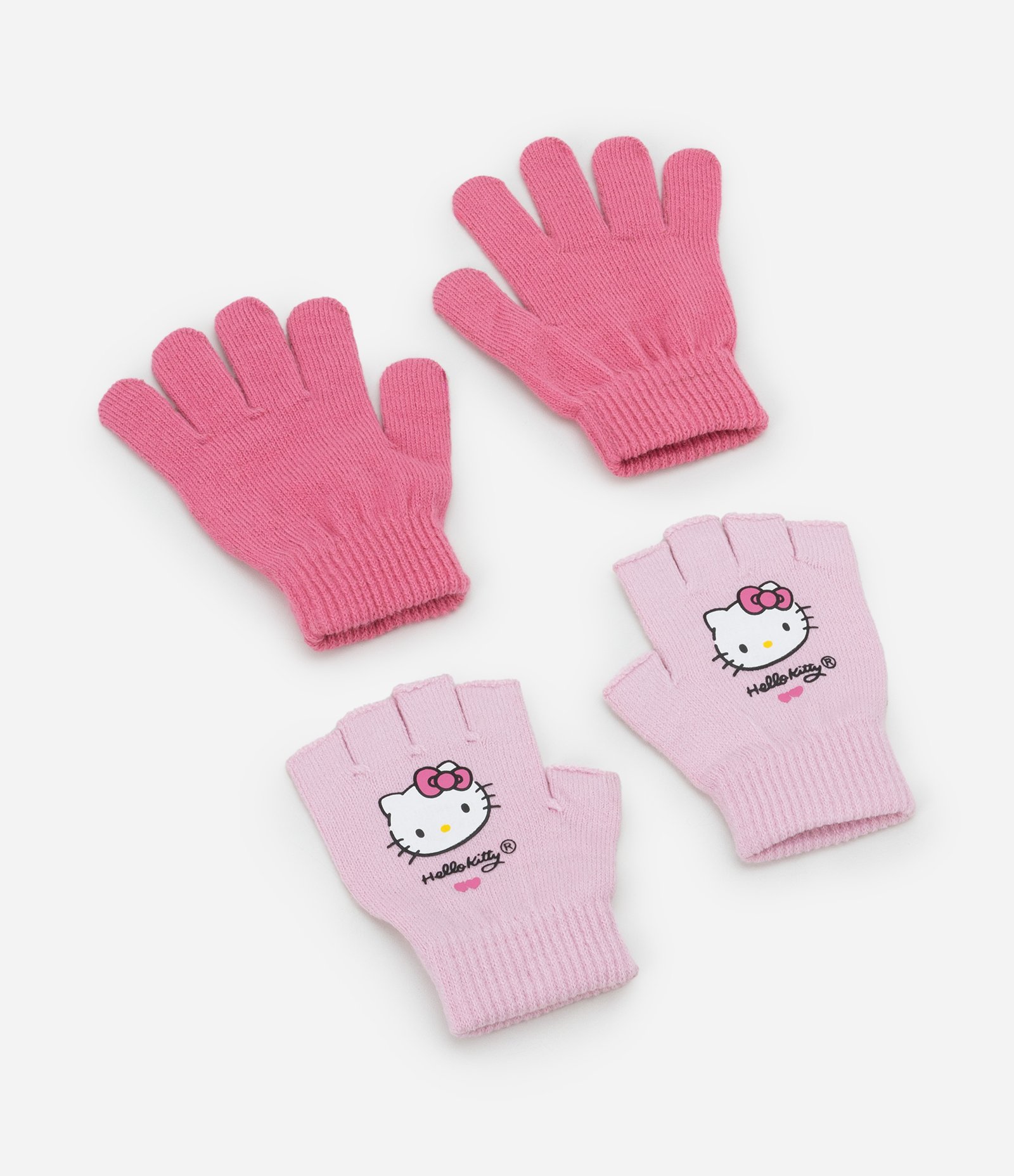 Kit 02 Luvas Infantis com Estampa da Hello Kitty - Tam P ao G Rosa 1