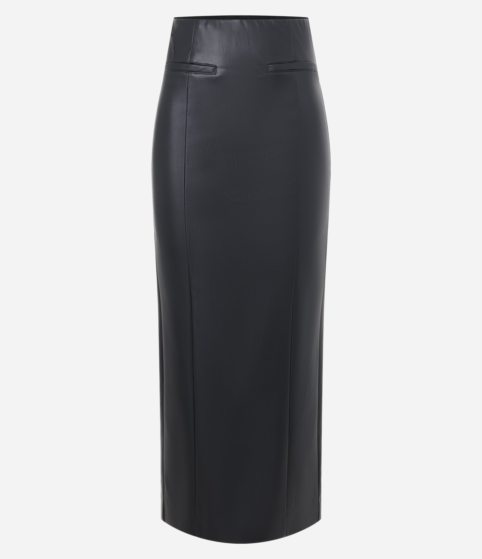 Saia Midi em PU com Fenda Traseira Preto 7