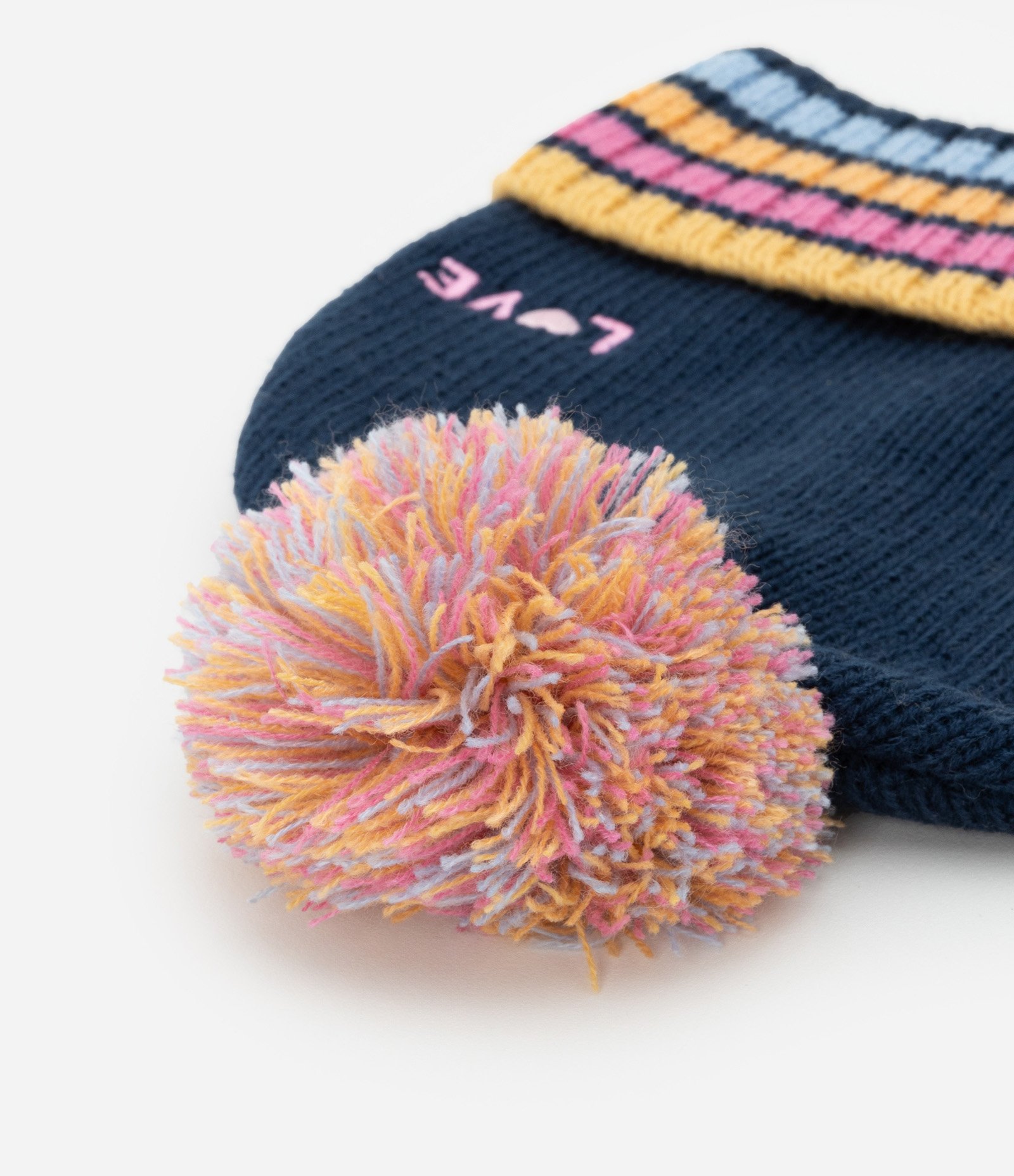 Gorro Infantil com Pompom e Estampa Unicórnio - Tam Único Azul 4
