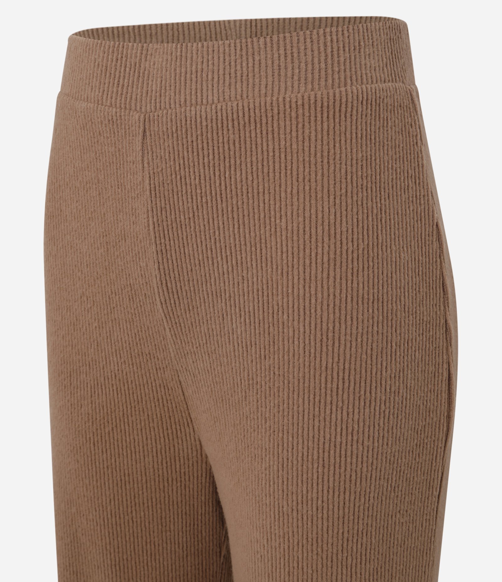 Calça Reta Texturizada com cós Fixo e Malha Quentinha Marrom 6