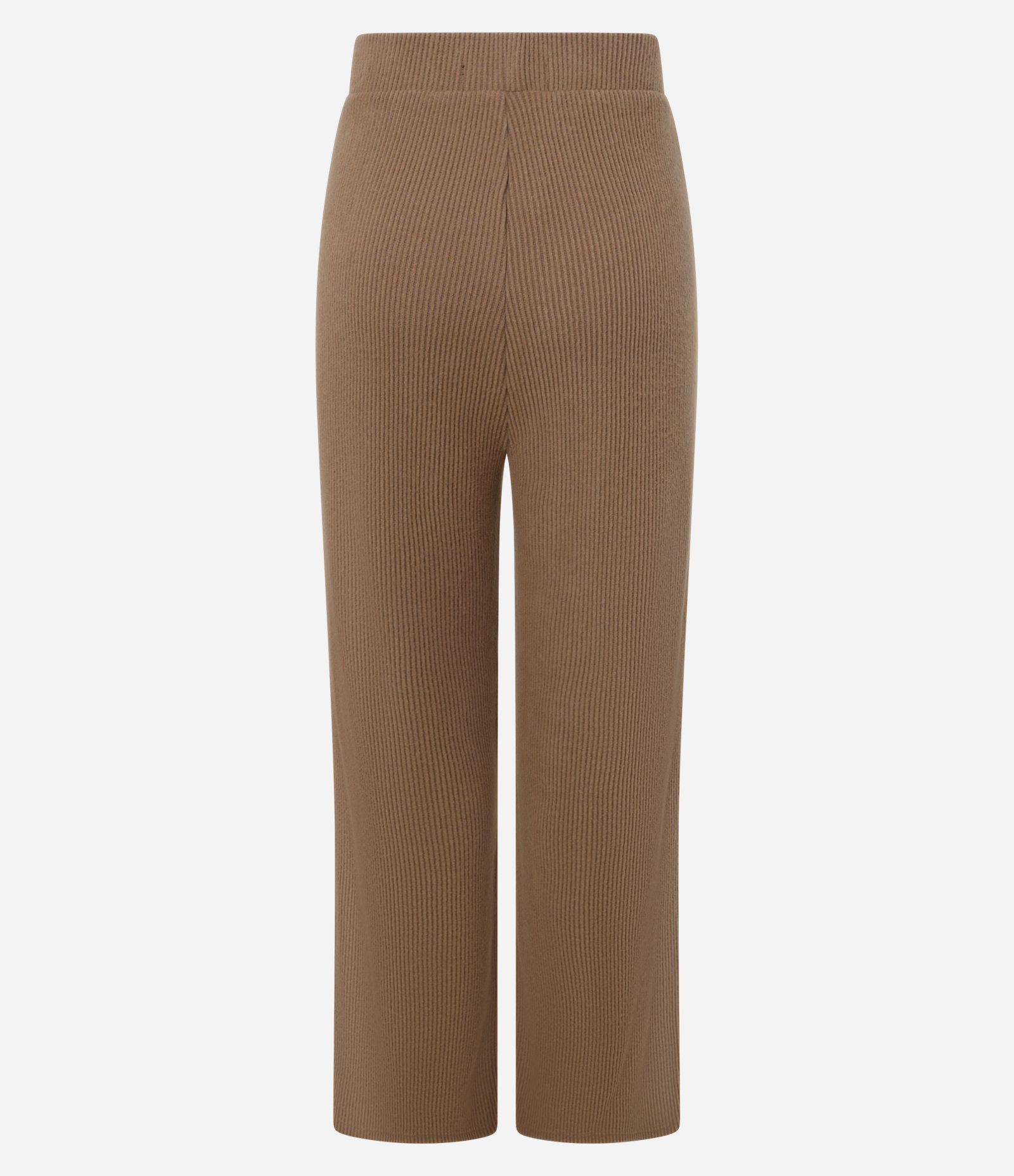 Calça Reta Texturizada com cós Fixo e Malha Quentinha Marrom 7