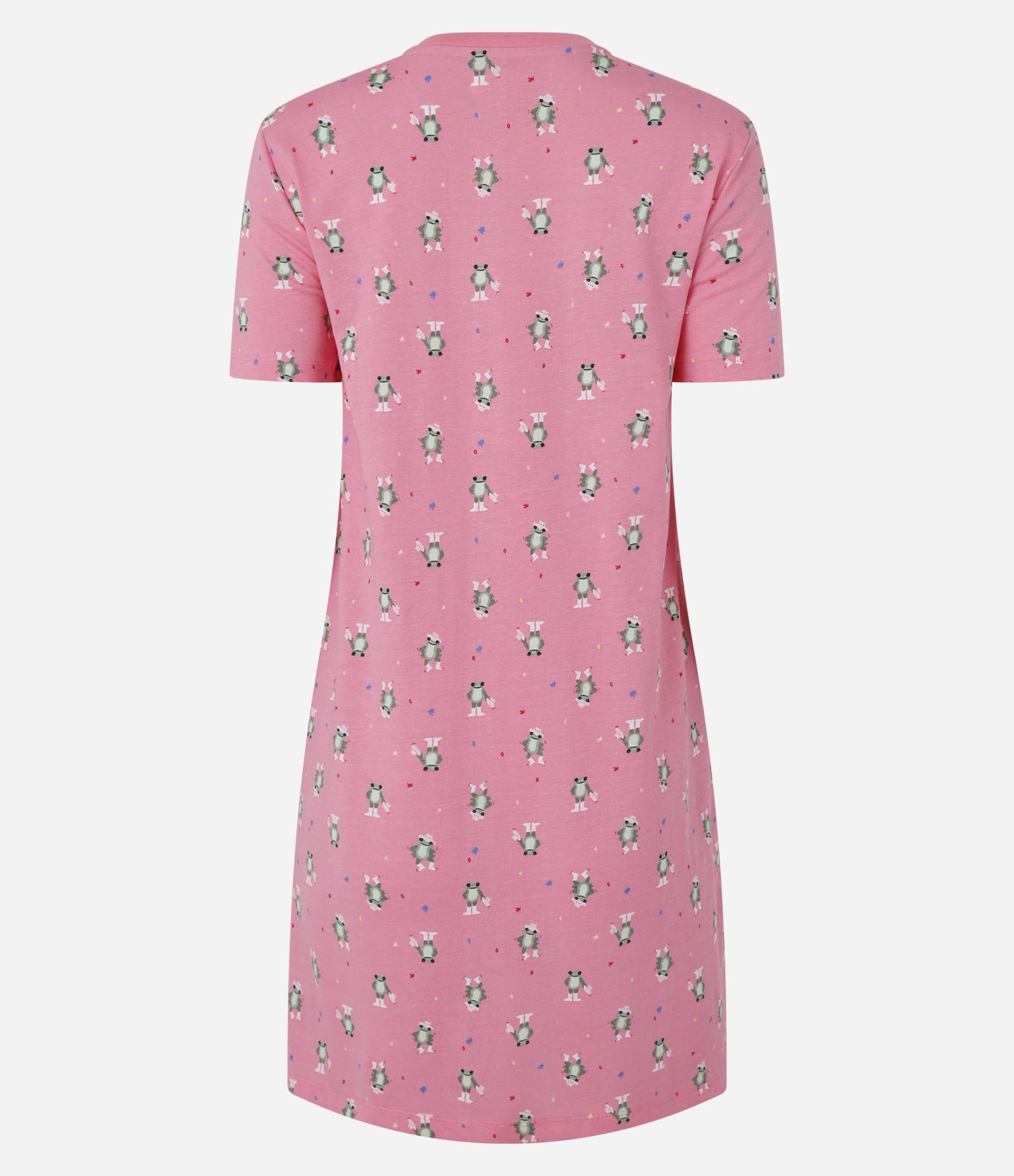 Camisola Manga Curta em Algodão Estampa Sapos Rosa 5