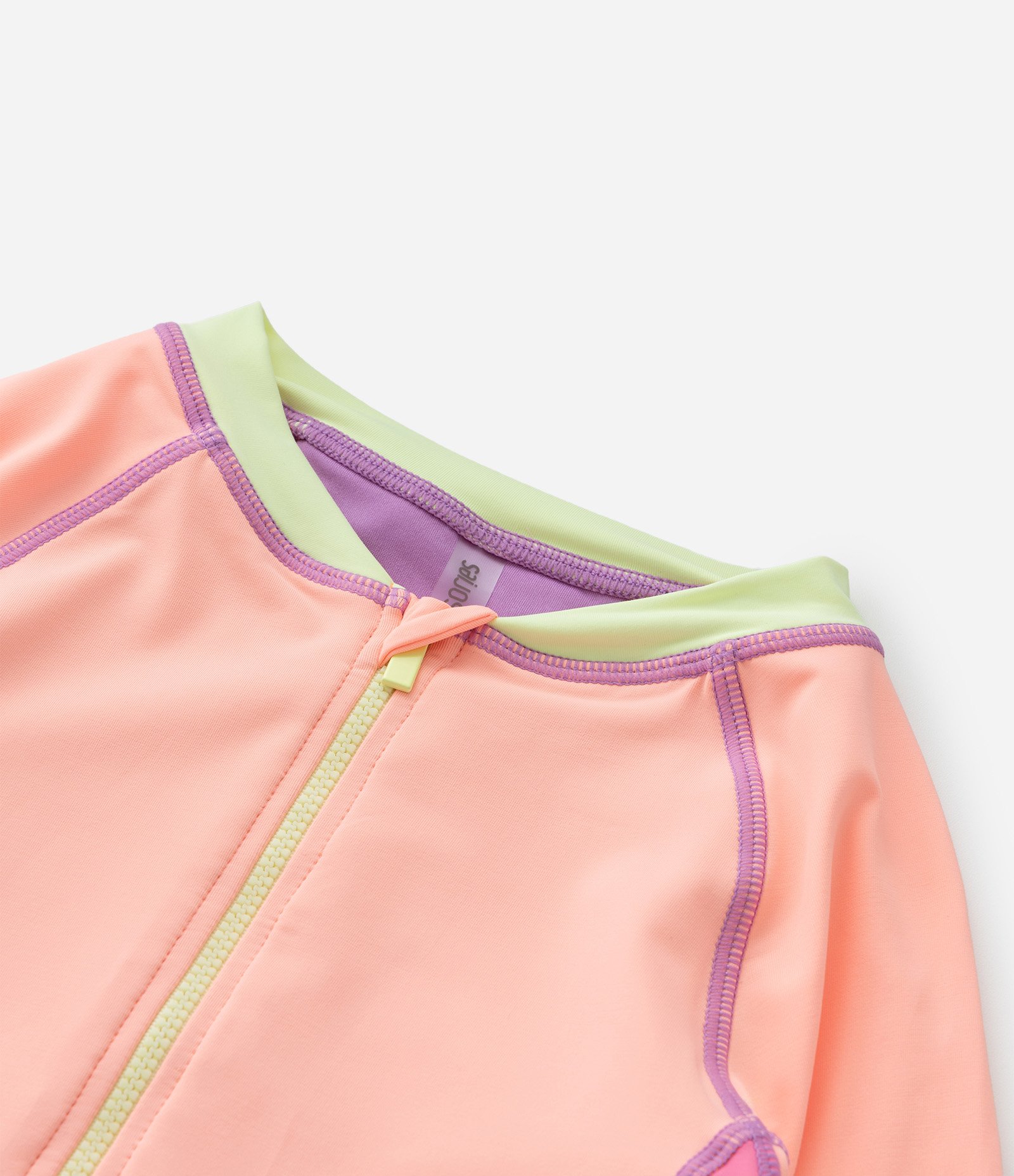 Maiô Infantil com Proteção UV e Estampa Blocos de Cor - Tam 5 a 14 Anos Rosa/Lilás 7