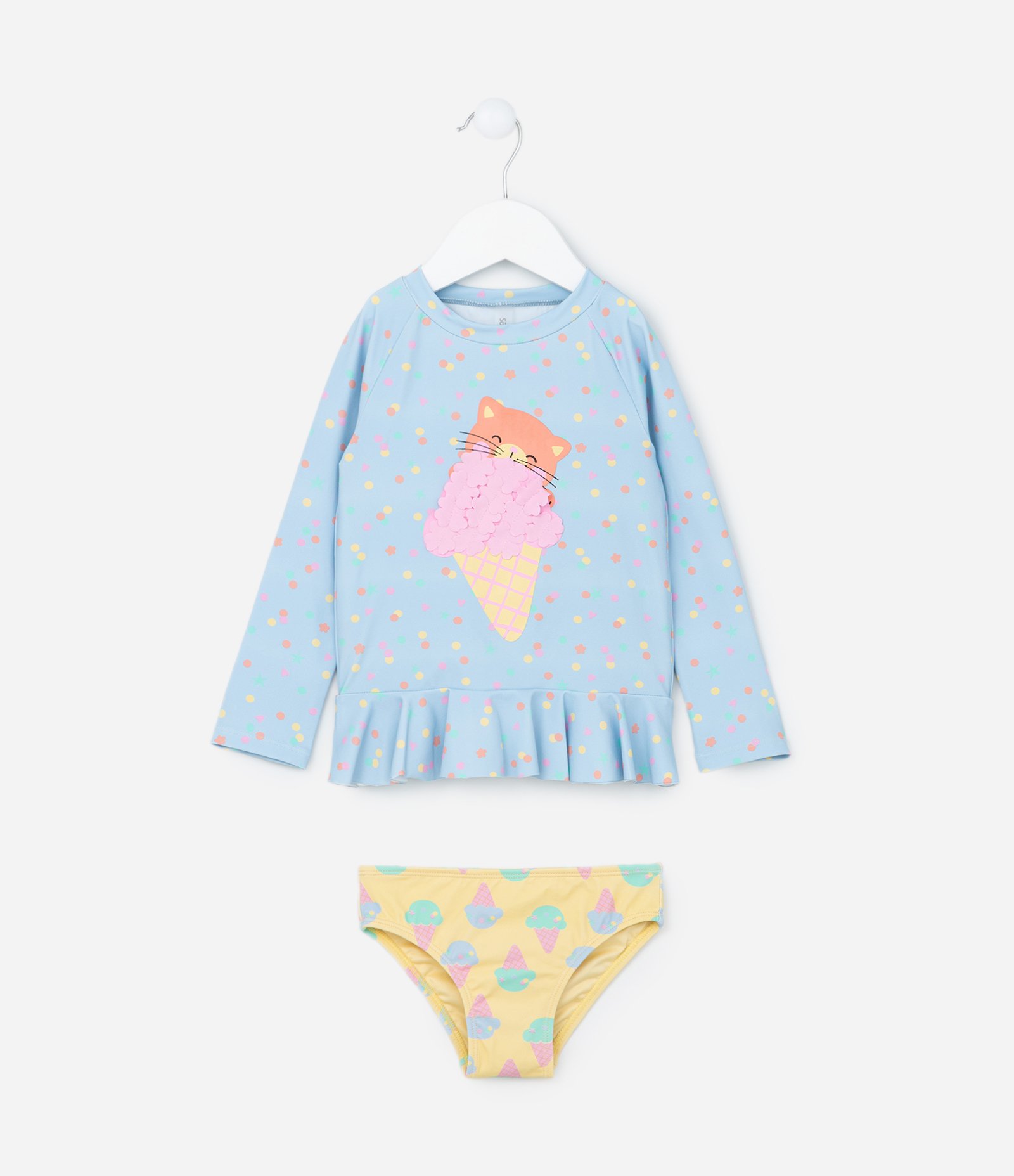 Conjunto Infantil com Proteção UV e Estampa Sorvetinho - Tam 1 a 4 Anos Sortido 1