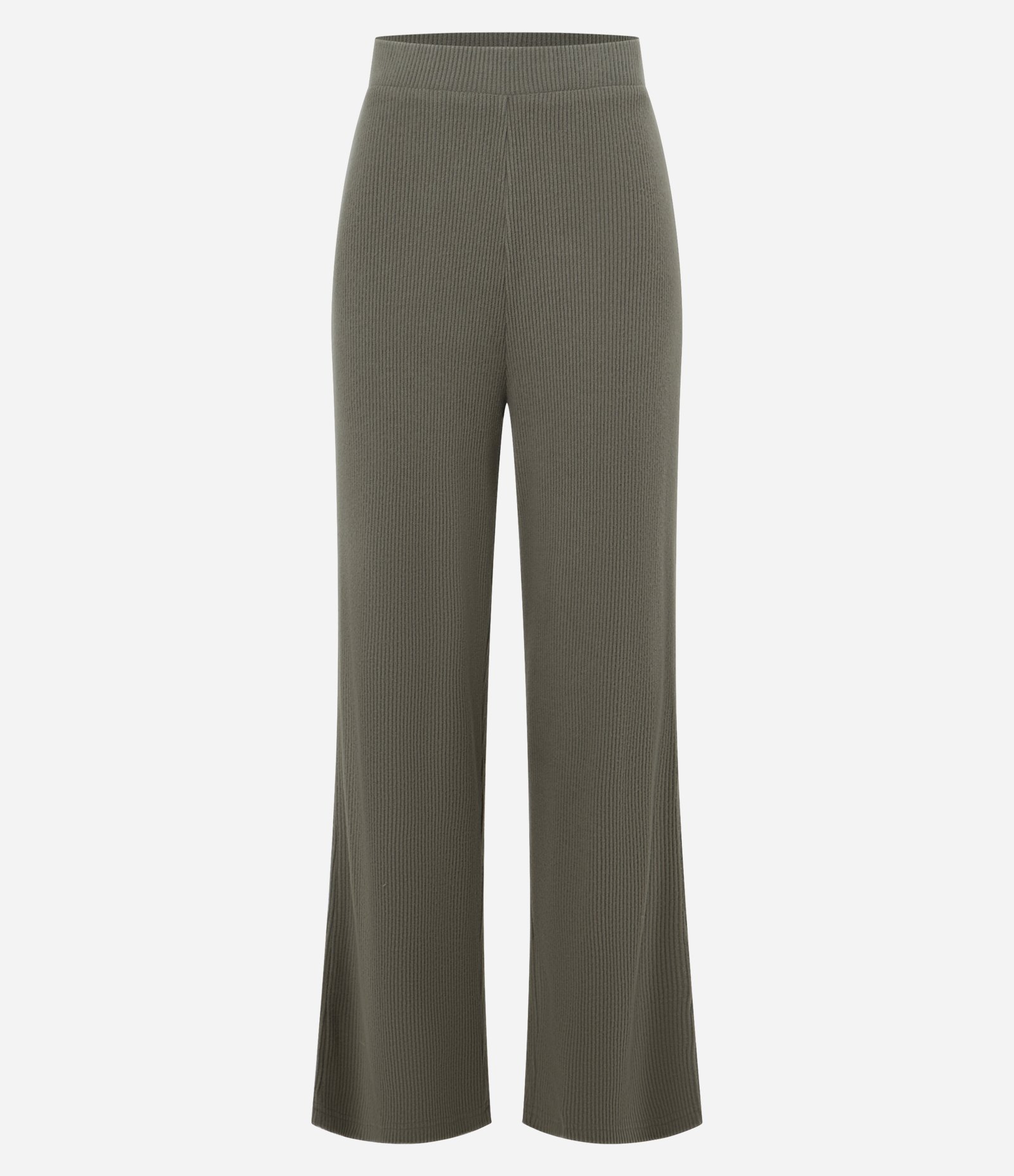 Calça Reta Texturizada com cós Fixo e Malha Quentinha Verde 5