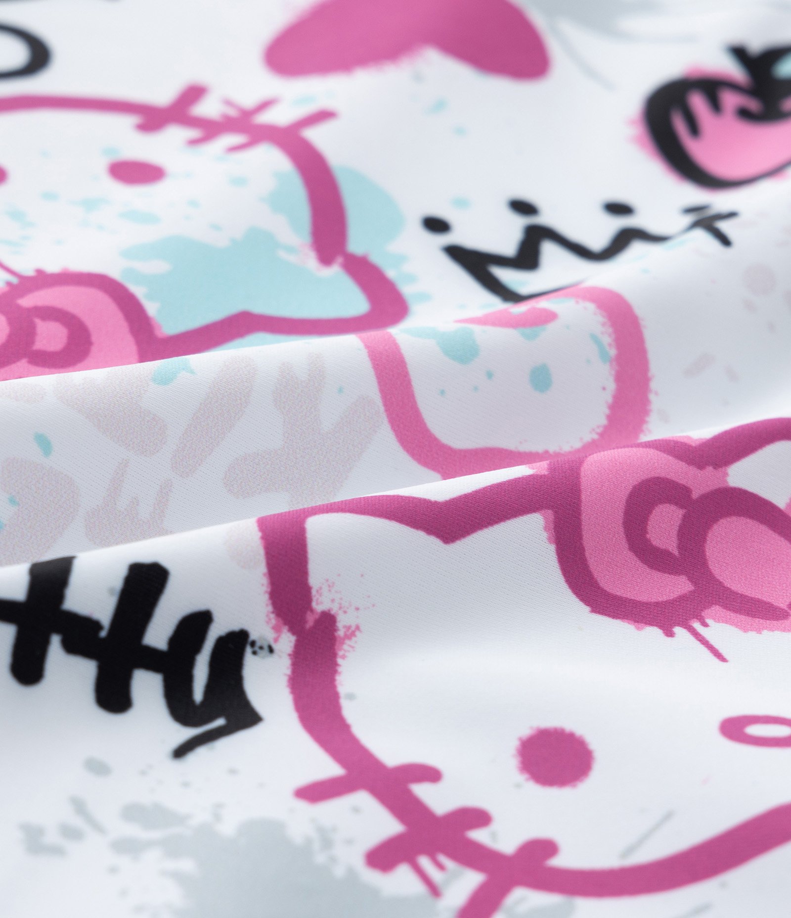 Maiô Infantil com Proteção UV e Estampa Hello Kitty - Tam 5 a 14 Anos Branco/Rosa 3