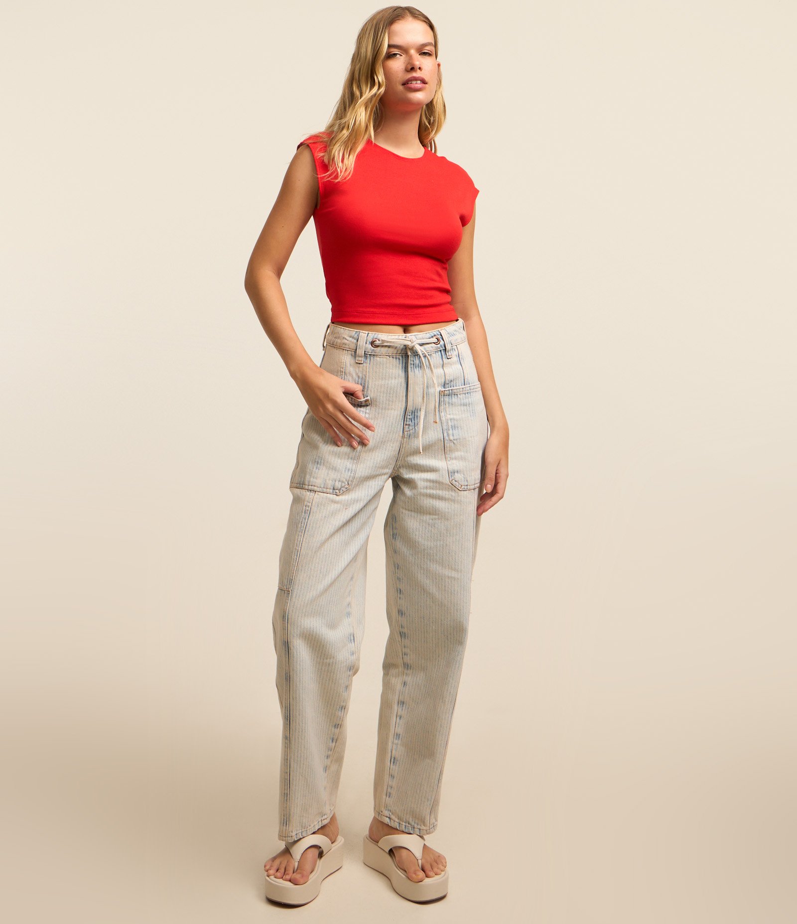 Blusa sem Manga em Ribana com Textura Caneladinha 2