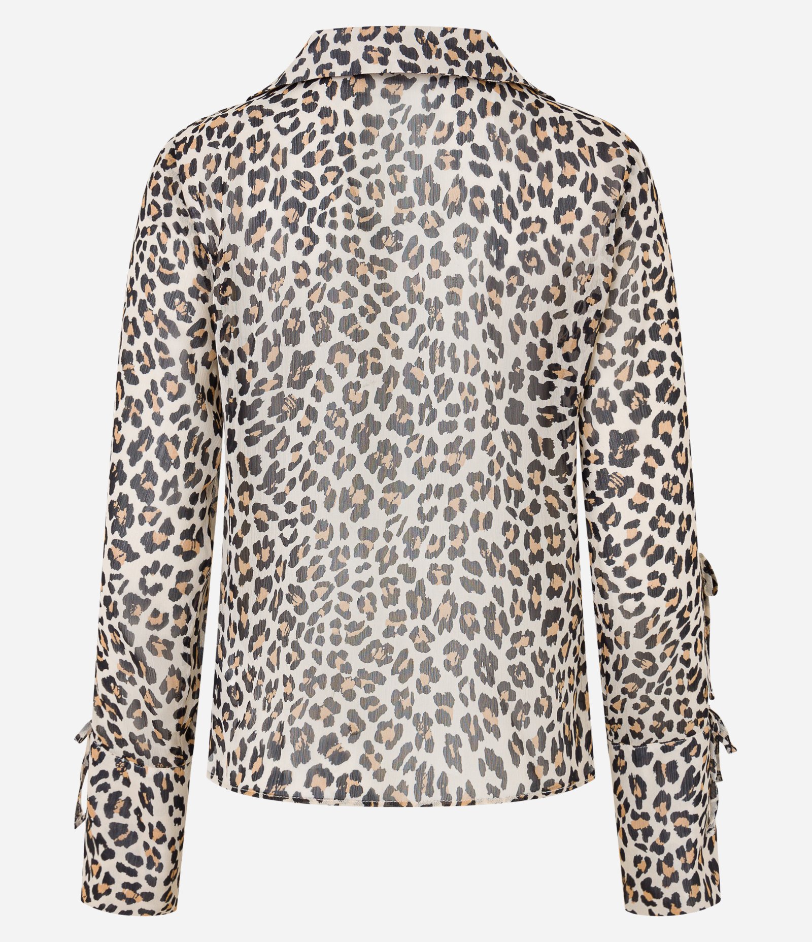 Camisa em Chiffon com Amarração na Manga e Estampa Oncinha Marrom 7