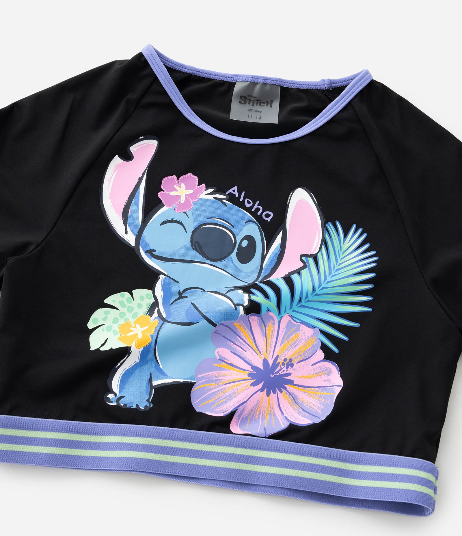 Biquíni Infantil com Estampa Stitch e Proteção UV - Tam 5 a 14 Anos Preto 5