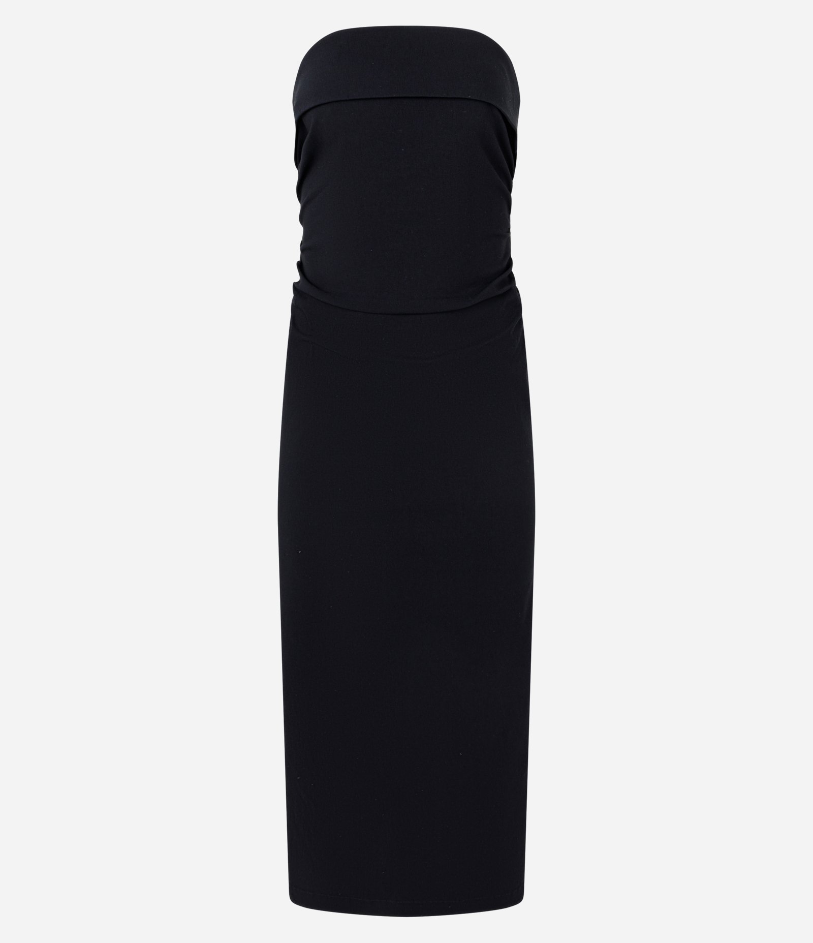 Vestido New Midi em Bengaline com Pala Dobrada e Fenda Preto 6