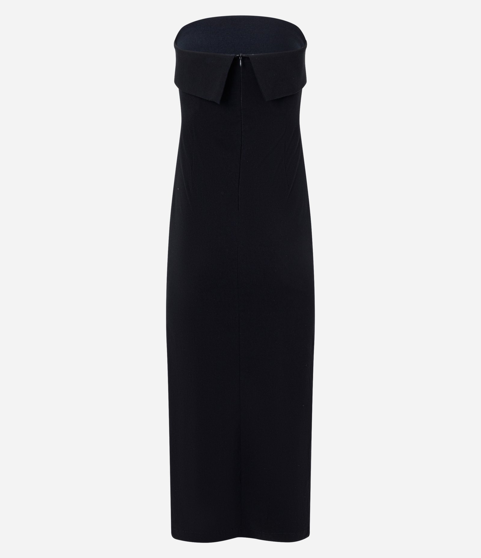 Vestido New Midi em Bengaline com Pala Dobrada e Fenda Preto 7