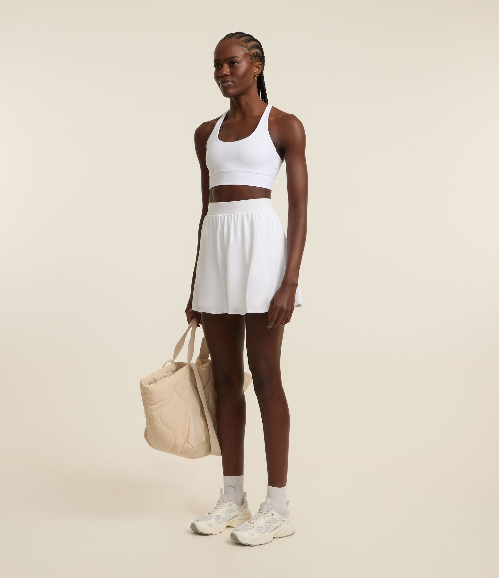 Saia Balonê Em Microfibra Branco 1