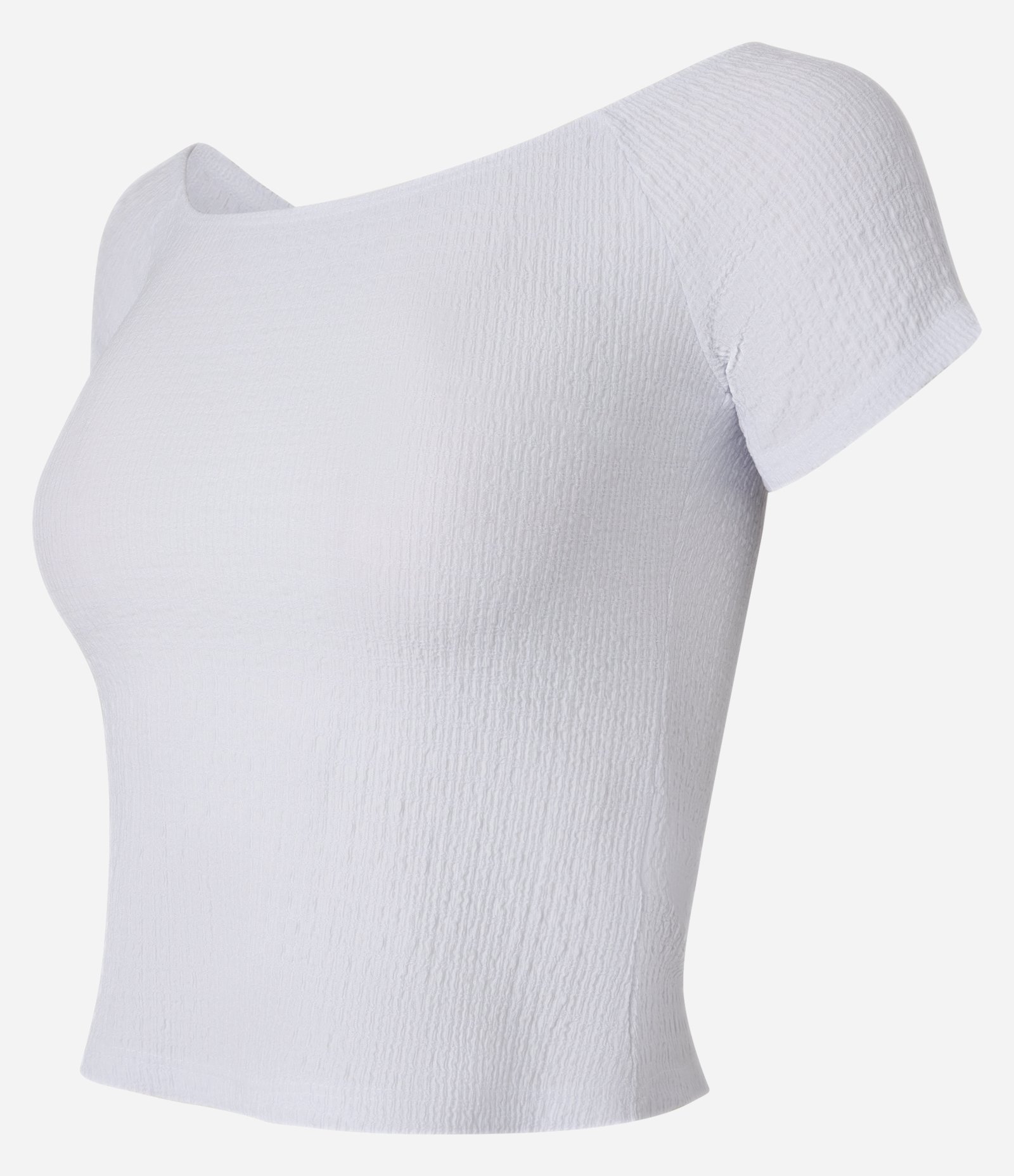 Blusa Curta com Decote Ombro a Ombro e Textura Branco 5