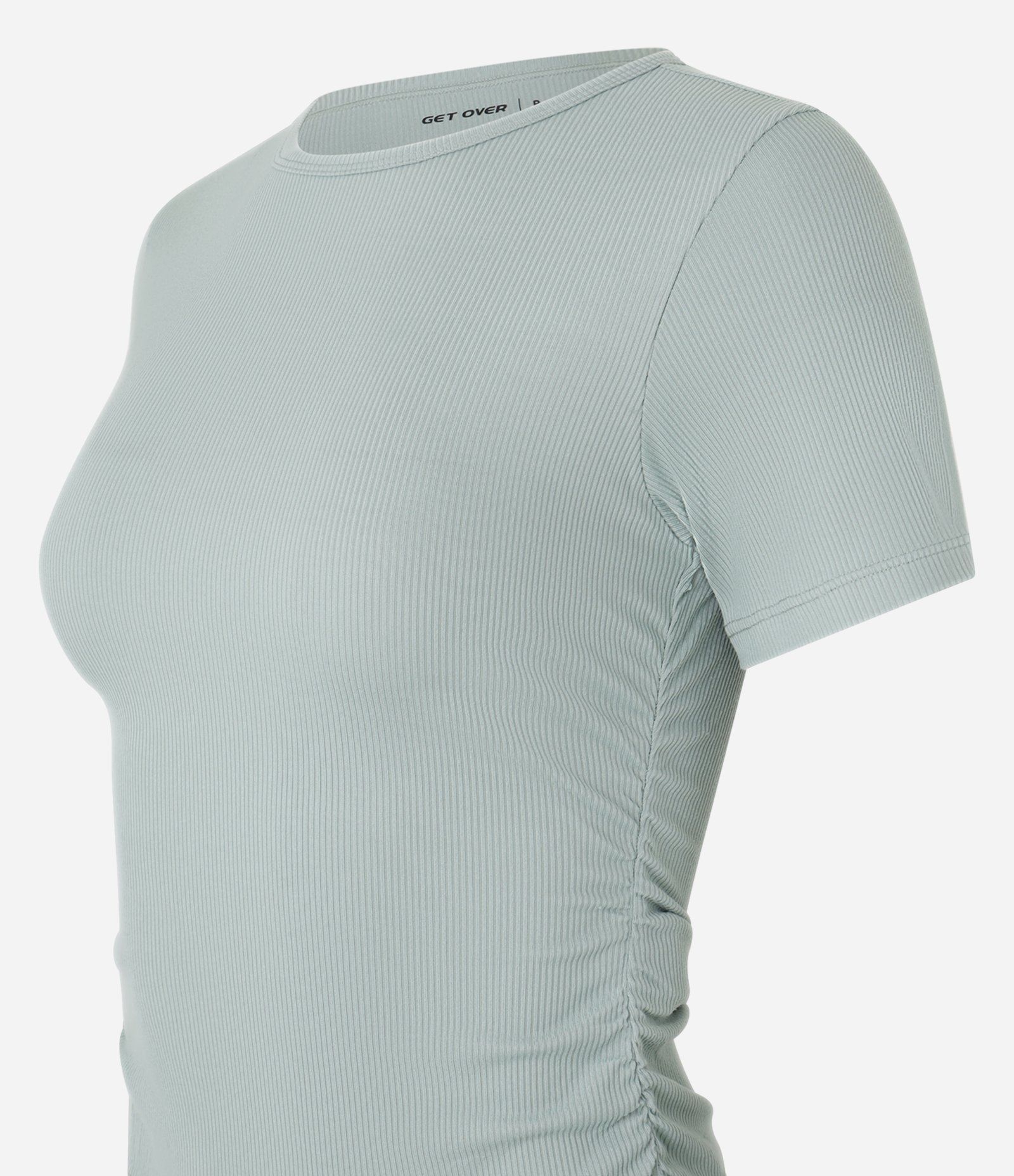 Camiseta Esportiva em Microfibra com Franzidos Verde 5