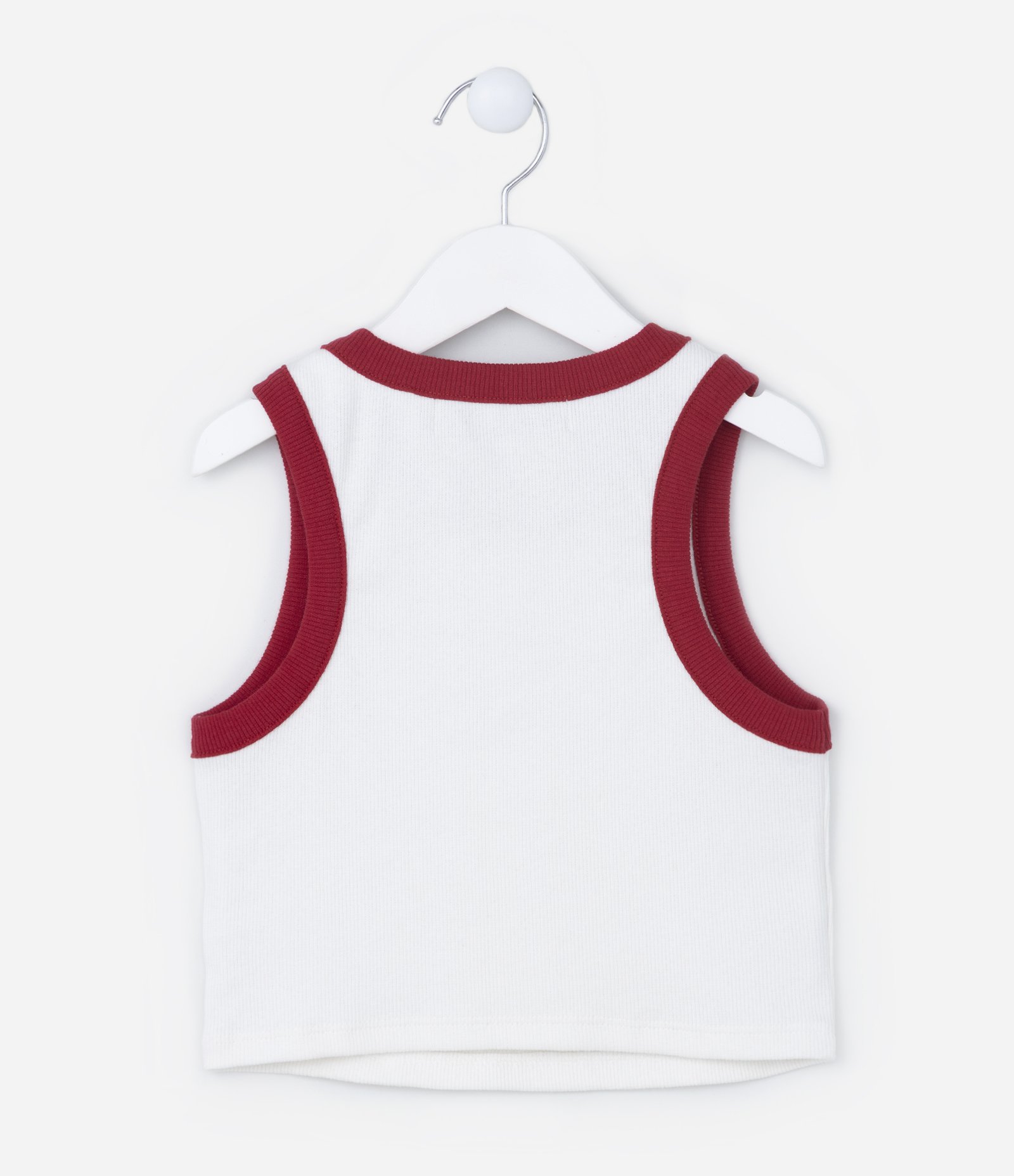 Regata Infantil Canelada com Lettering Monaco - Tam 7 a 14 Anos Branco Neve 2